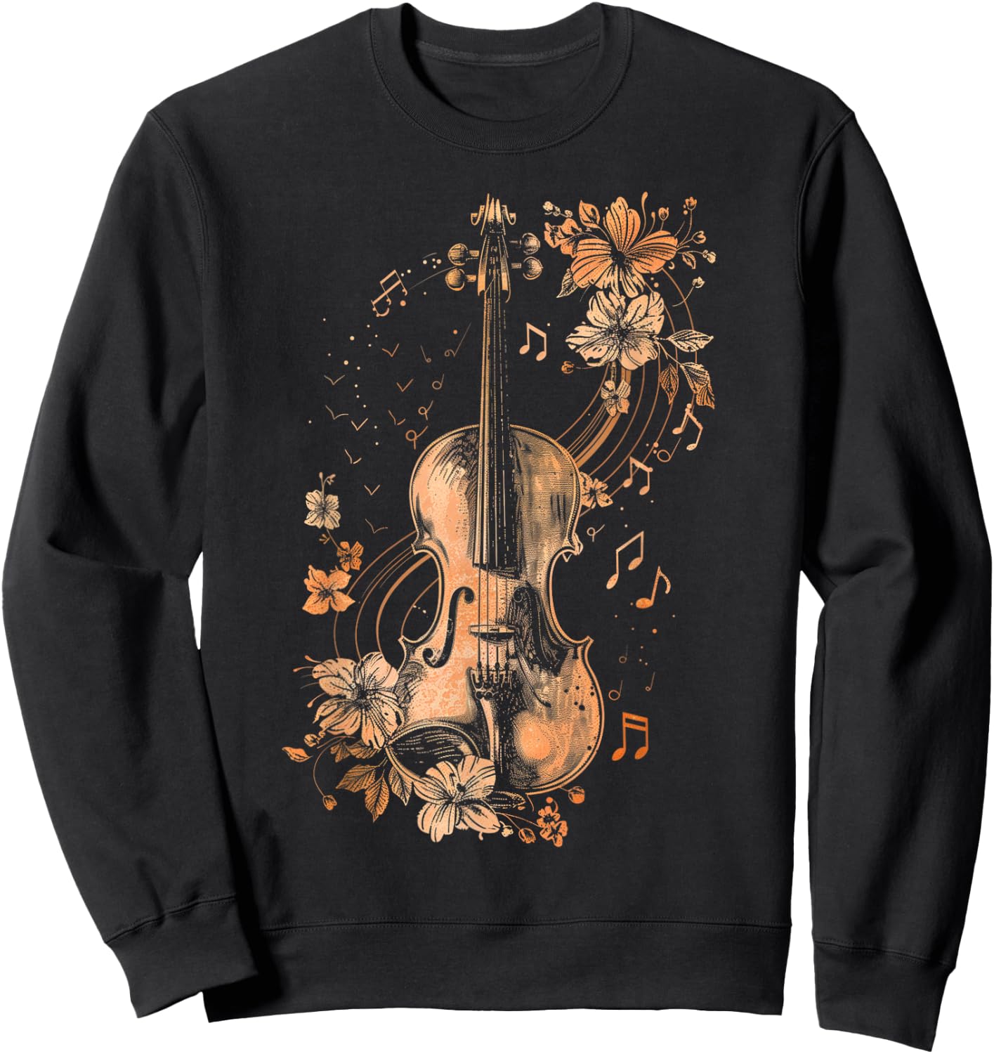 Violin Player Classical Music Notes Orchestra Violinist Sweatshirt - Sweatshirt | Black