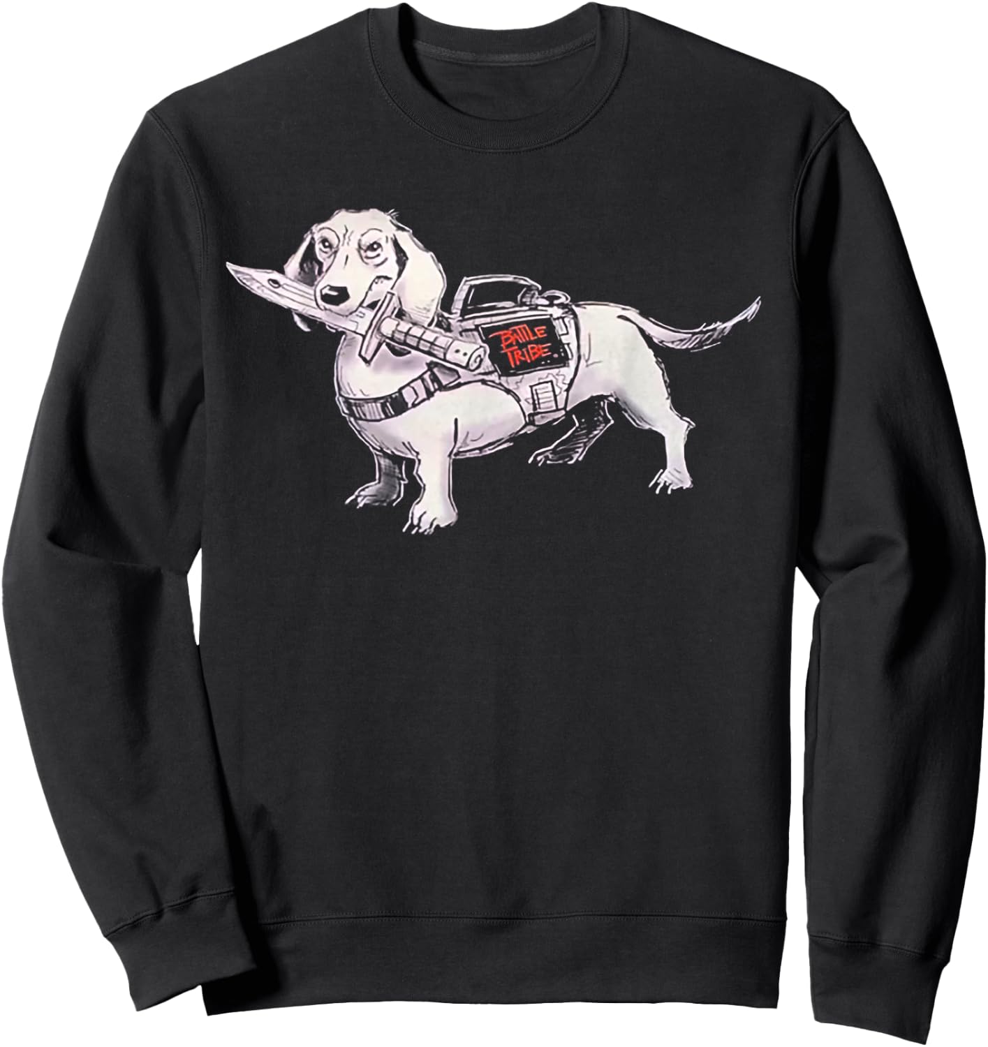 Battle Tribe “War Dog” Dachshund Sweatshirt - Sweatshirt | Black