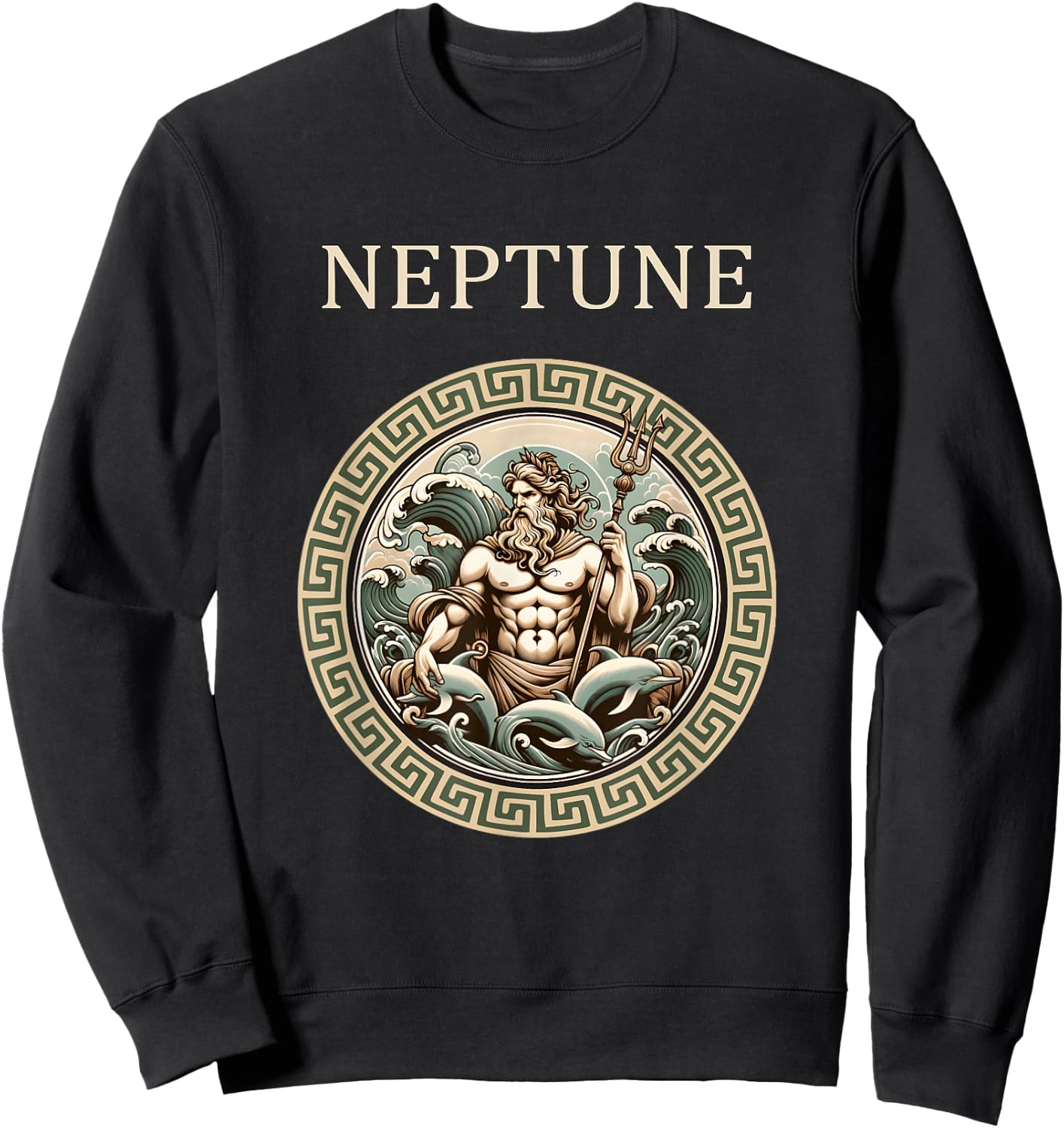 Neptune Ancient Roman God of the Sea Sweatshirt - Sweatshirt | Black