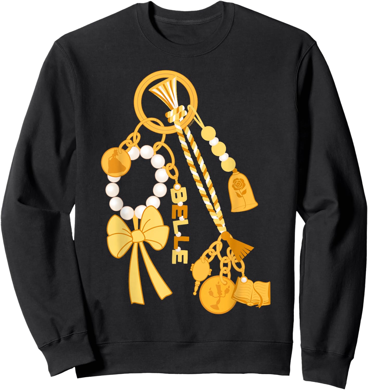 Disney Princess Belle Beauty and The Beast Charms Sweatshirt - Sweatshirt | Black