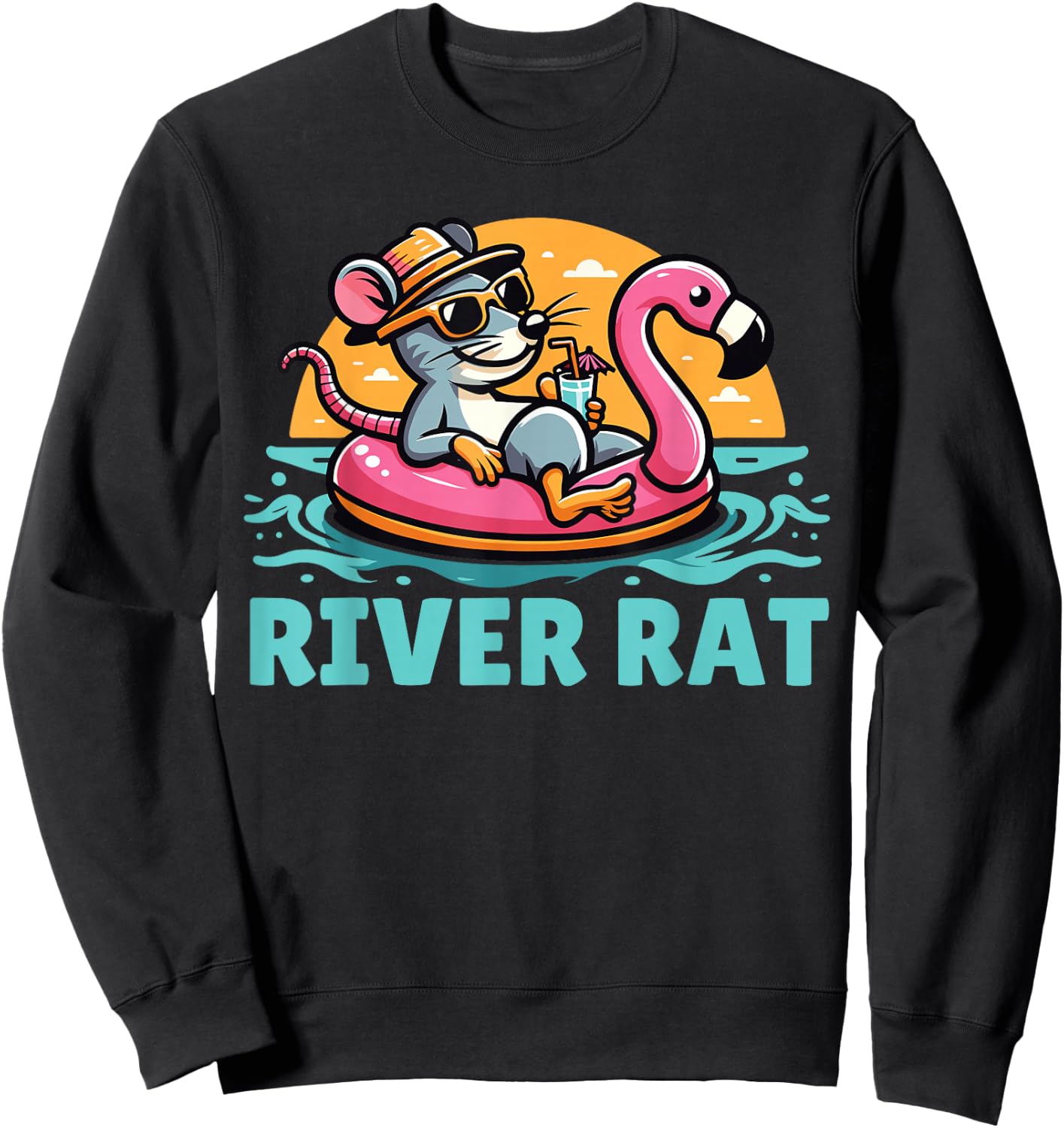 River Rat, River Floating, River Adventures, River Rat Sweatshirt - Sweatshirt | Black