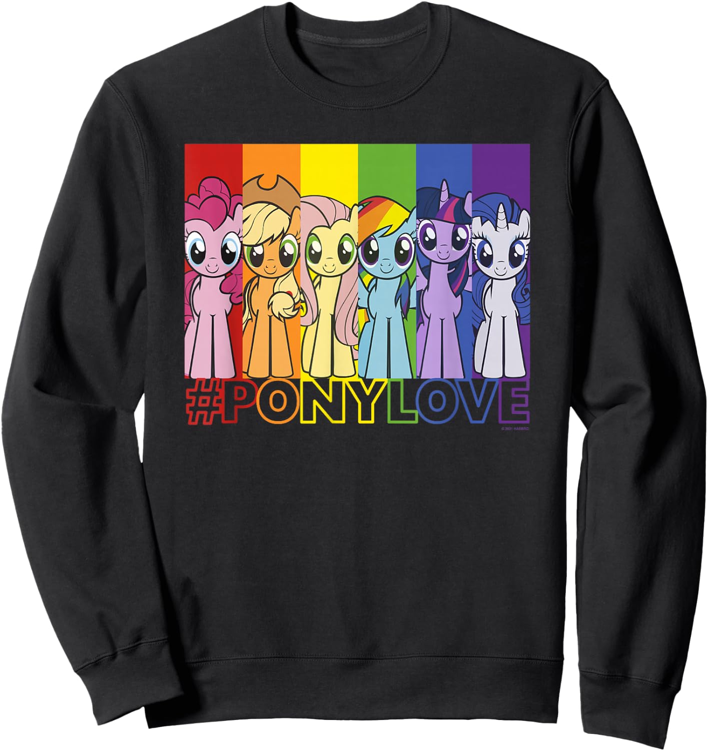 My Little Pony: Friendship is Magic Pony Love Rainbow Panels Sweatshirt - Sweatshirt | Black