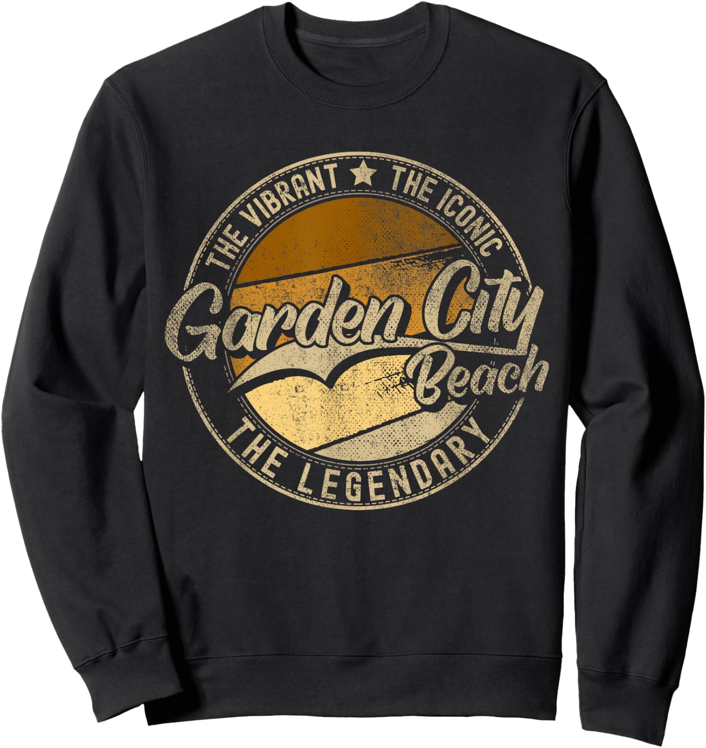 Garden City Beach SC | South Carolina | Vintage Distressed Men Women Kids Sweatshirt - Sweatshirt | Black