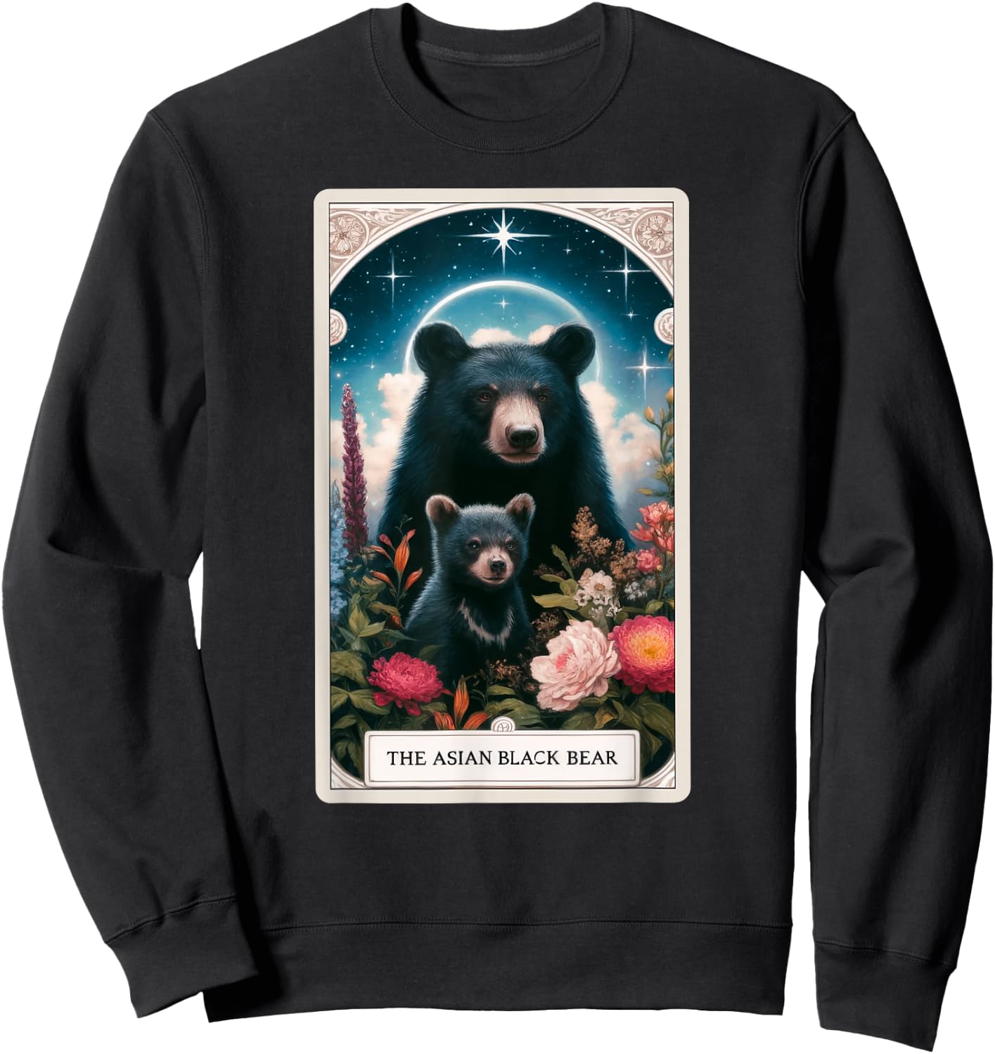 The Asian Black Bear Tarot Card Animal Wildlife Sweatshirt - Sweatshirt | Black