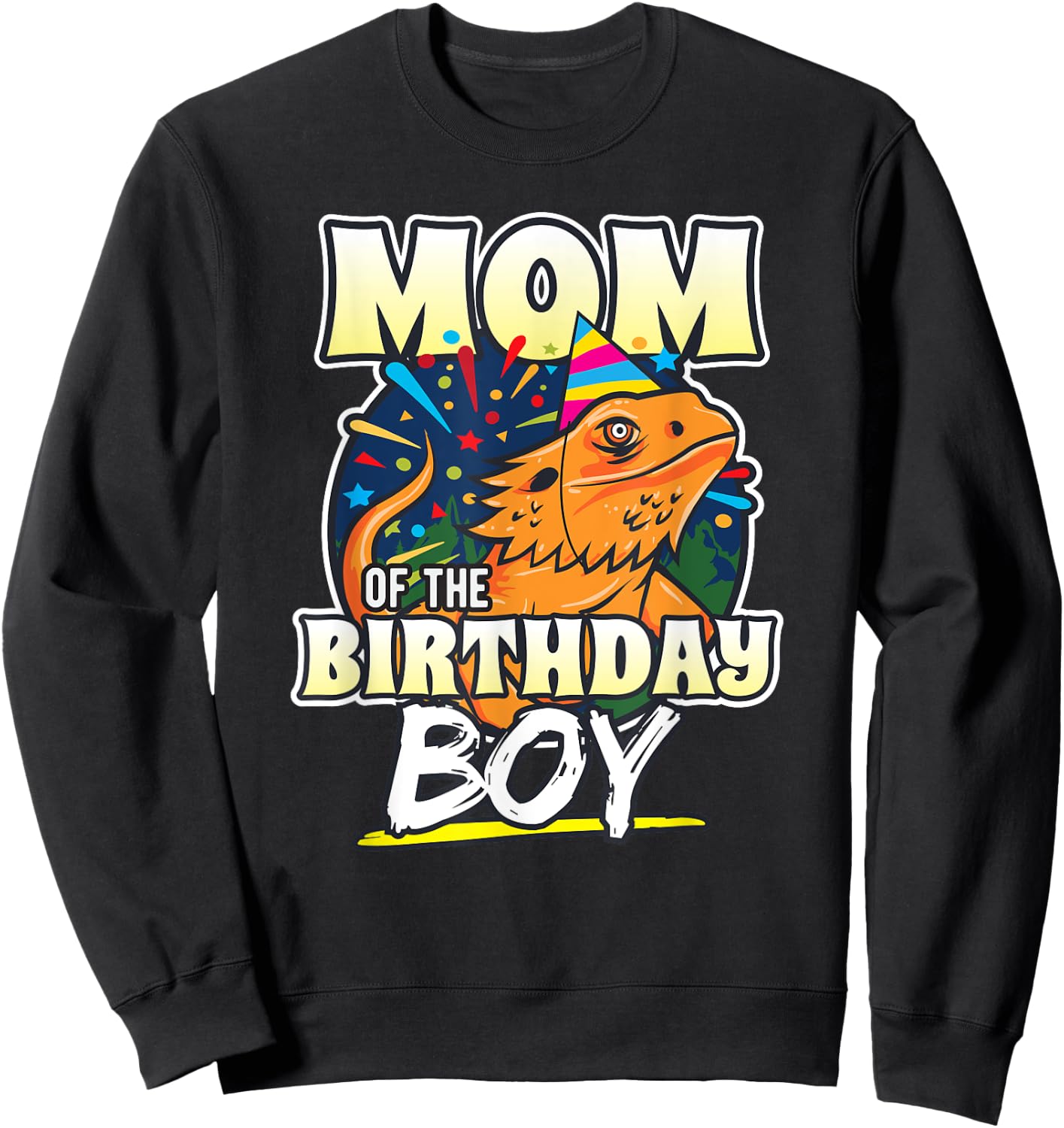 Mom of Birthday Boy - Kids Reptile Birthday Party Sweatshirt - Sweatshirt | Black