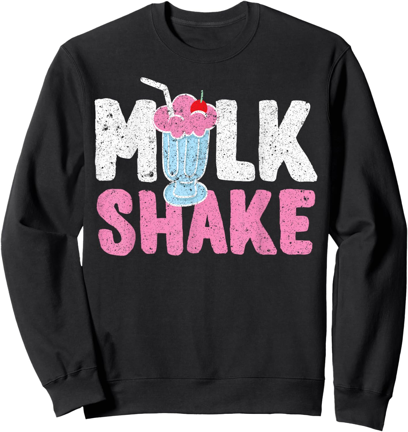 Retro Milk Shake Old School Sweatshirt - Sweatshirt | Black