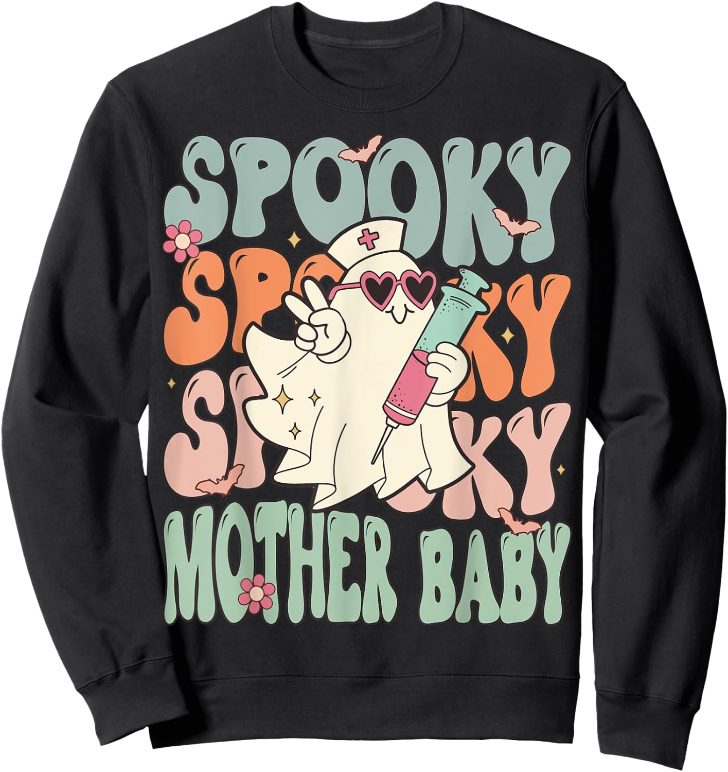 Spooky Mother Baby Nurse Halloween Postpartum Nurse Sweatshirt - Sweatshirt | Black