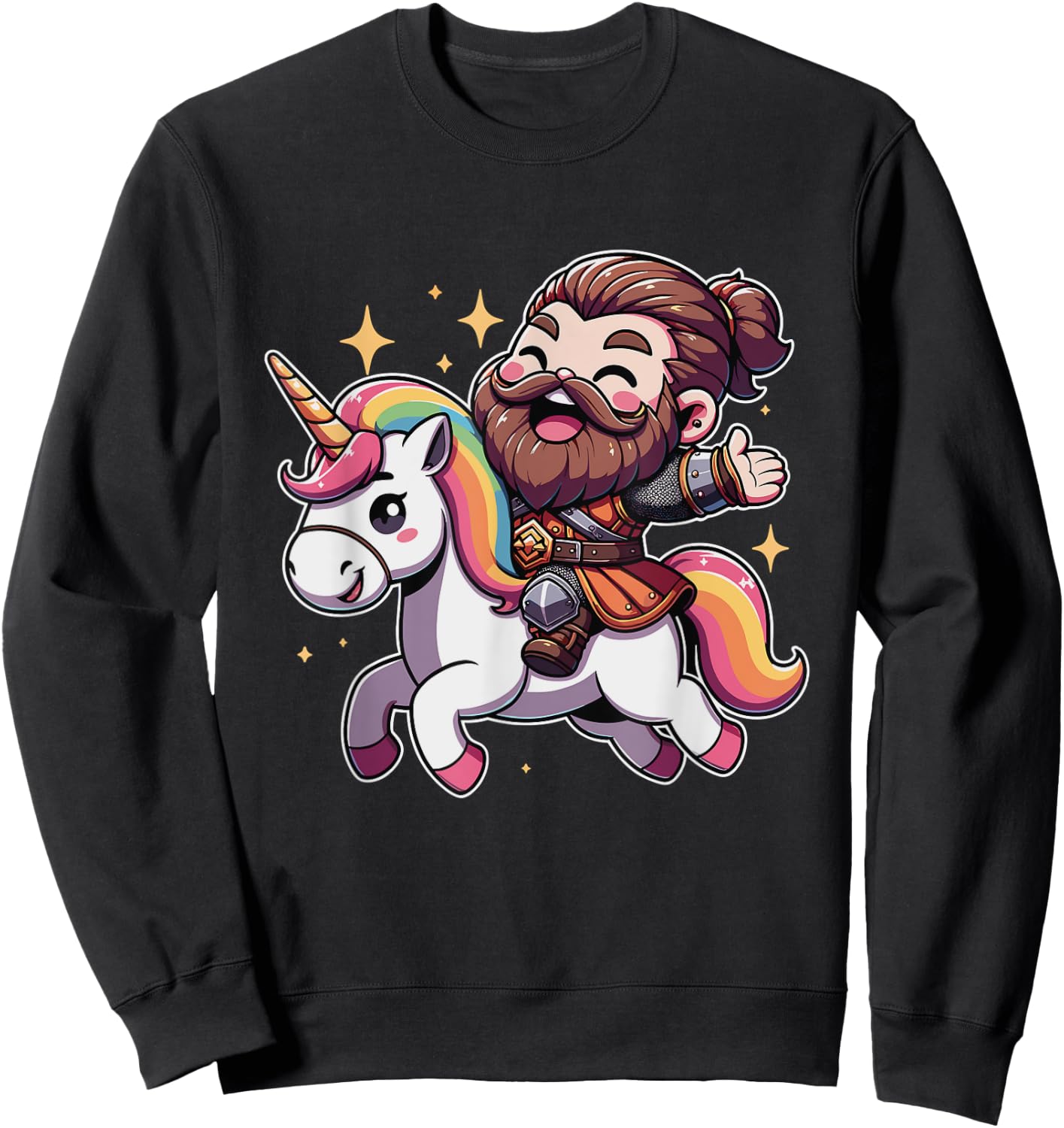 Epic Viking Riding A Unicorn Sweatshirt - Sweatshirt | Black