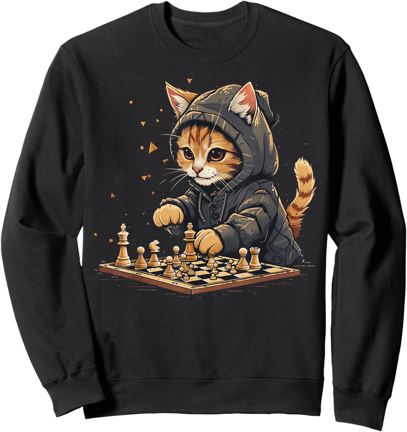 Chess , & Kids Cat Chess Player Sweatshirt - Sweatshirt | Black