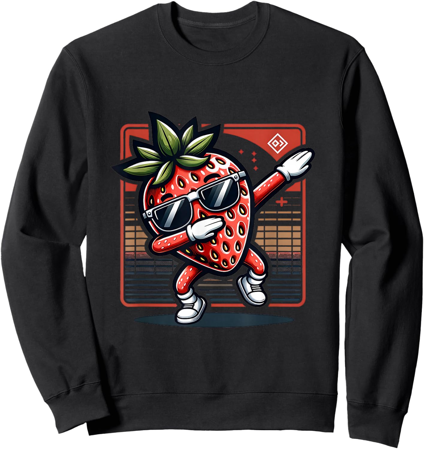 Funny Dab Strawberry Dancing Dabbing Fruit Meme Sweatshirt - Sweatshirt | Black