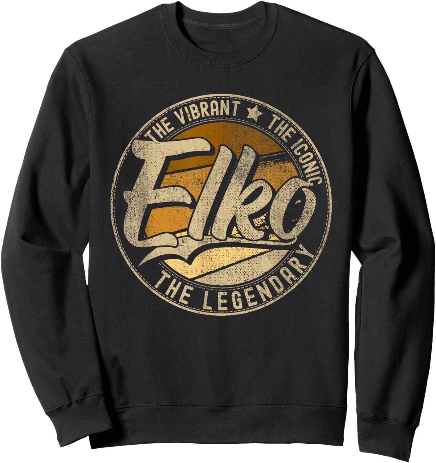 Elko NV | Nevada | Vintage Distressed Sweatshirt - Sweatshirt | Black