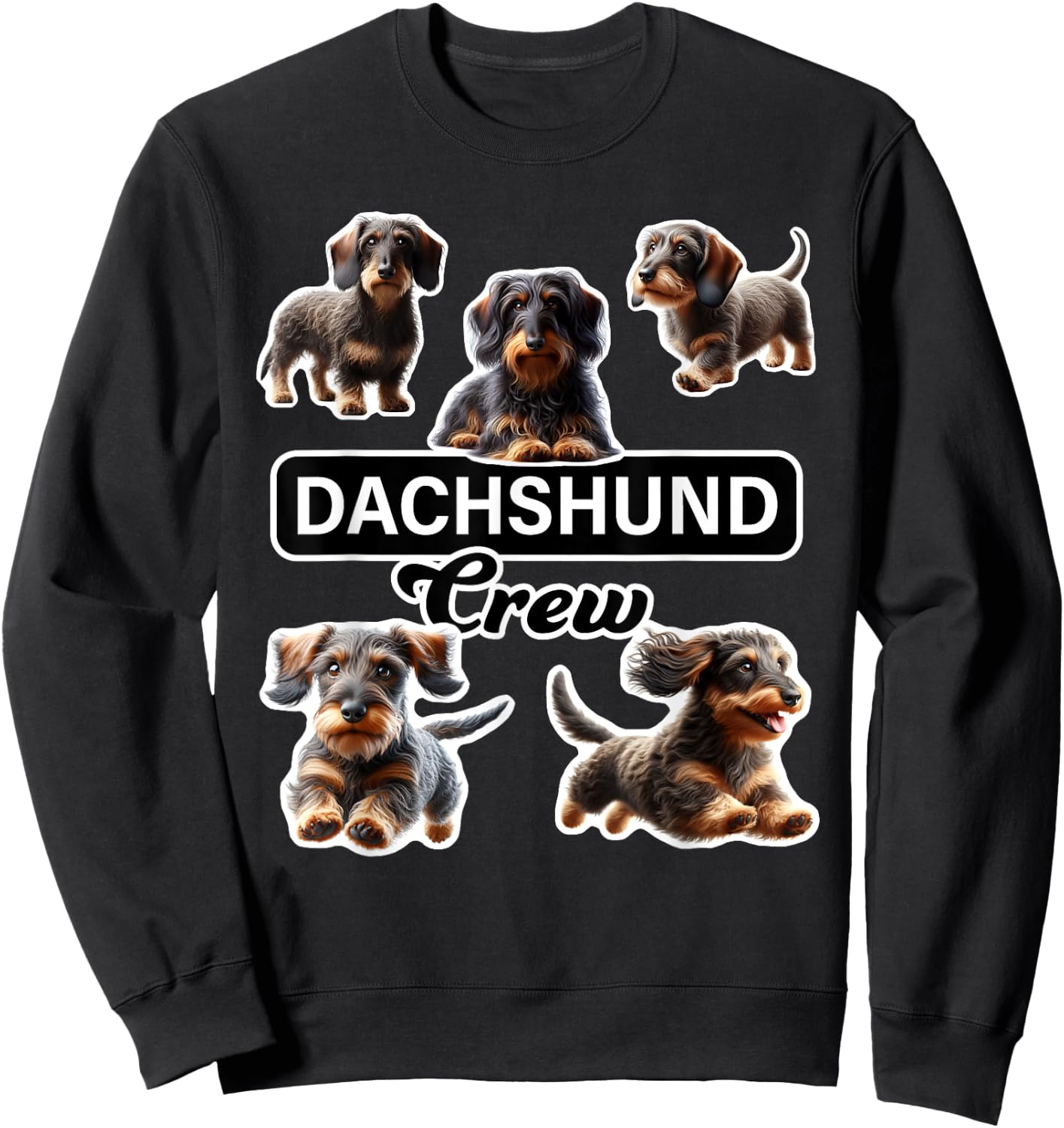 Wirehaired Dachshund Crew Sweatshirt - Sweatshirt | Black