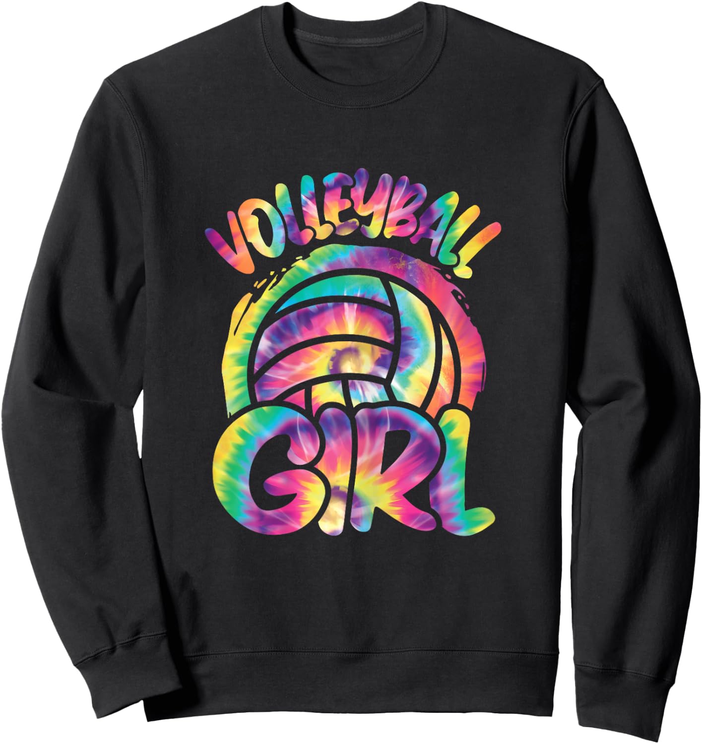 Volleyball Girl Volleyball Player Colorful Women Girls Sweatshirt - Sweatshirt | Black