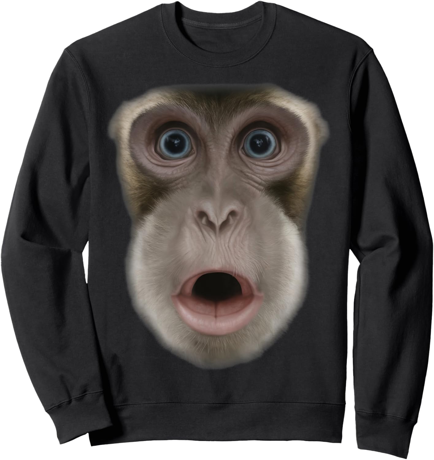 Monkey Stomach Funny Meme Ape Gorilla Sweatshirt - Sweatshirt | Black