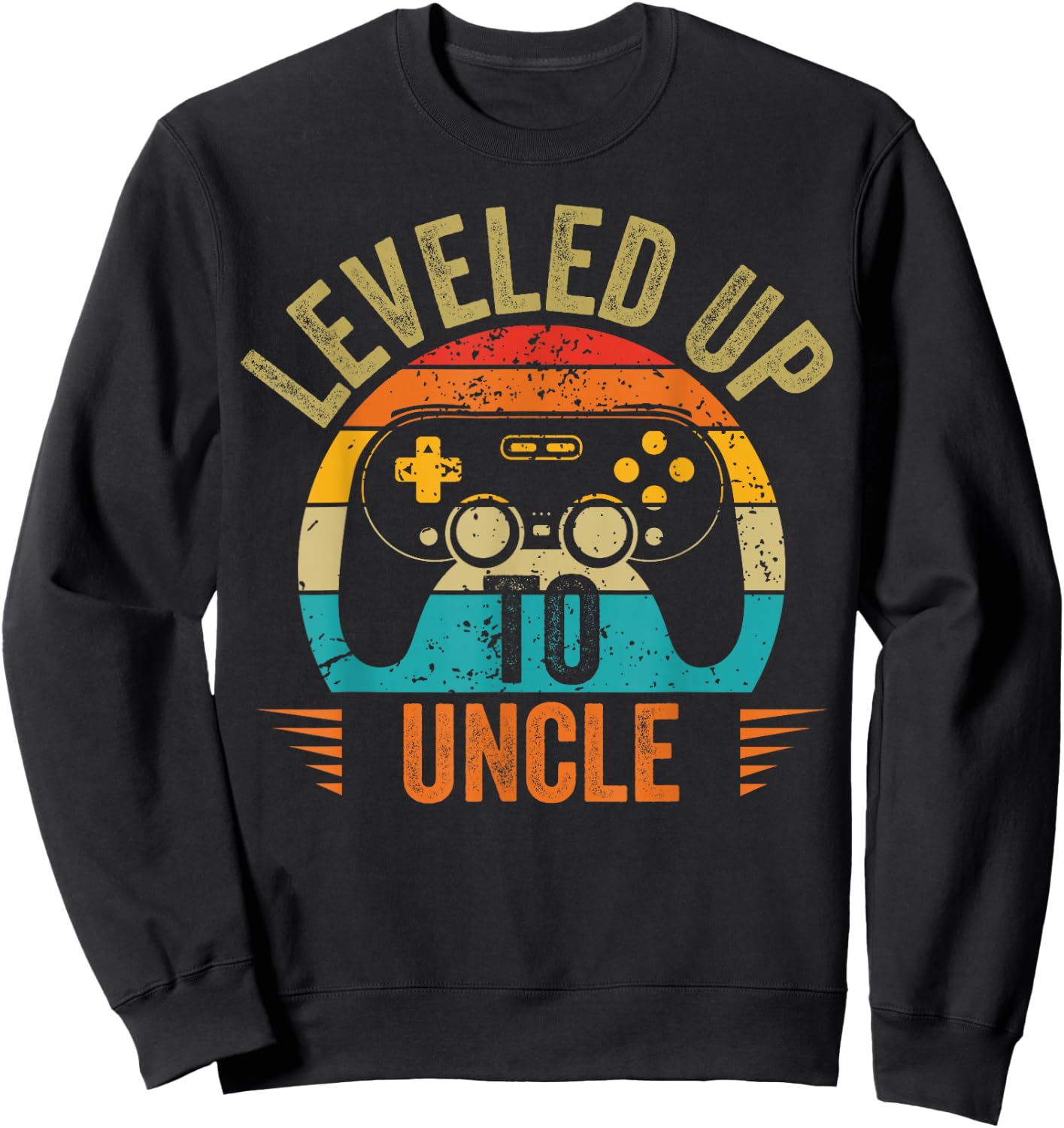 Leveling up to uncle 2025 funny video gamer vintage men Sweatshirt - Sweatshirt | Black