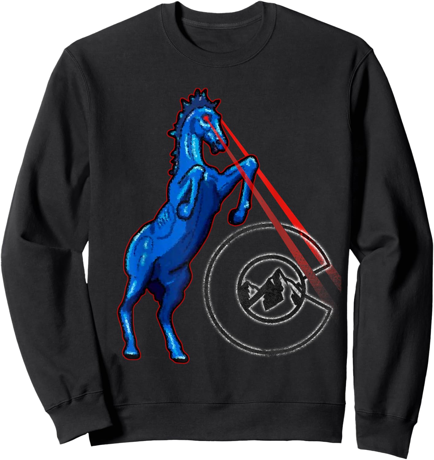 Blucifer - Denver Airport Creepy Horse Sweatshirt - Sweatshirt | Black