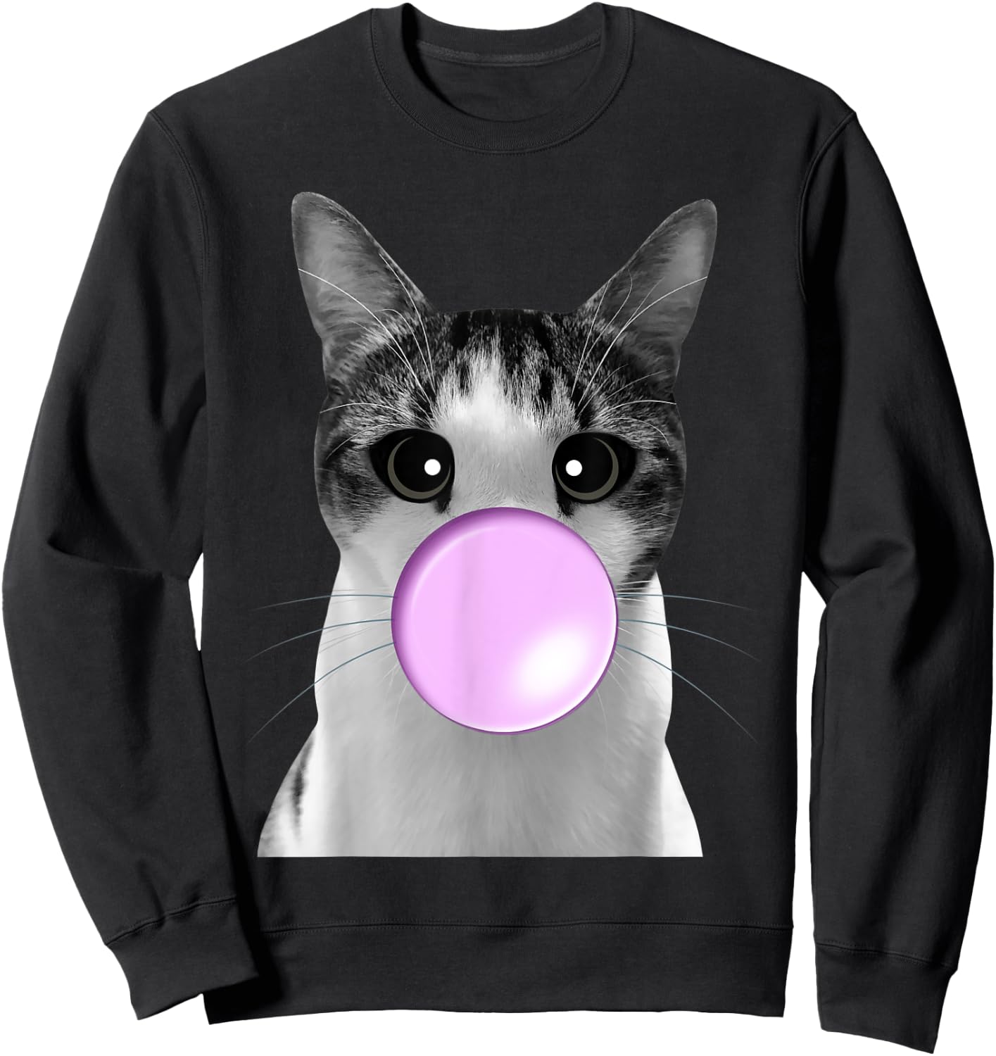 Bubblegum Kitty Cat Women Kids Sweatshirt - Sweatshirt | Black