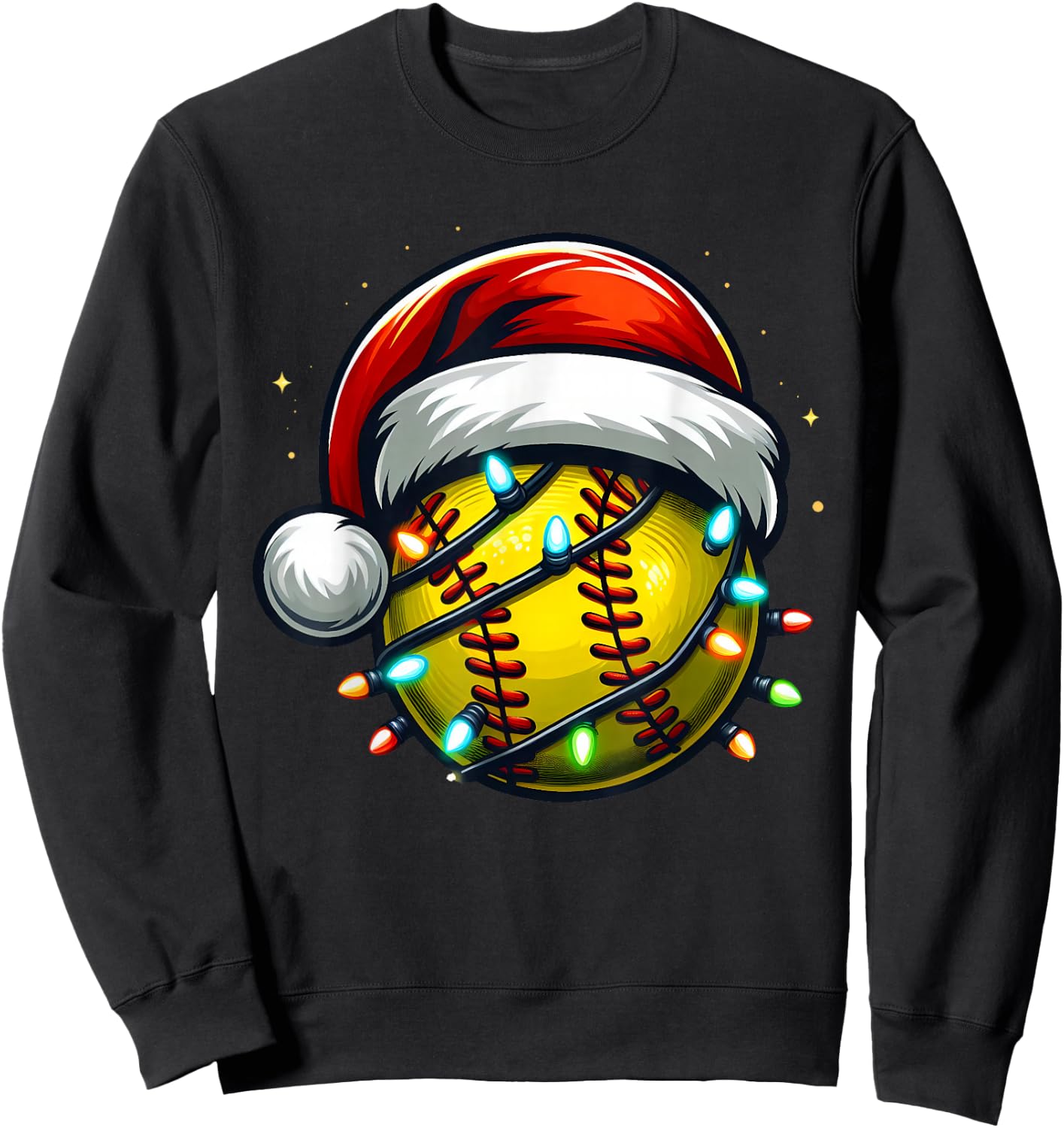 Christmas Softball Xmas Santa Softball Lover Boys Girls Kids Sweatshirt - Sweatshirt | Black
