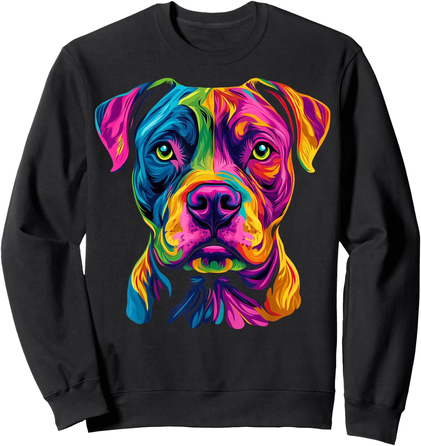 Colorful American Staffordshire Terrier Lover Cute Dog Black Sweatshirt - Sweatshirt | Black