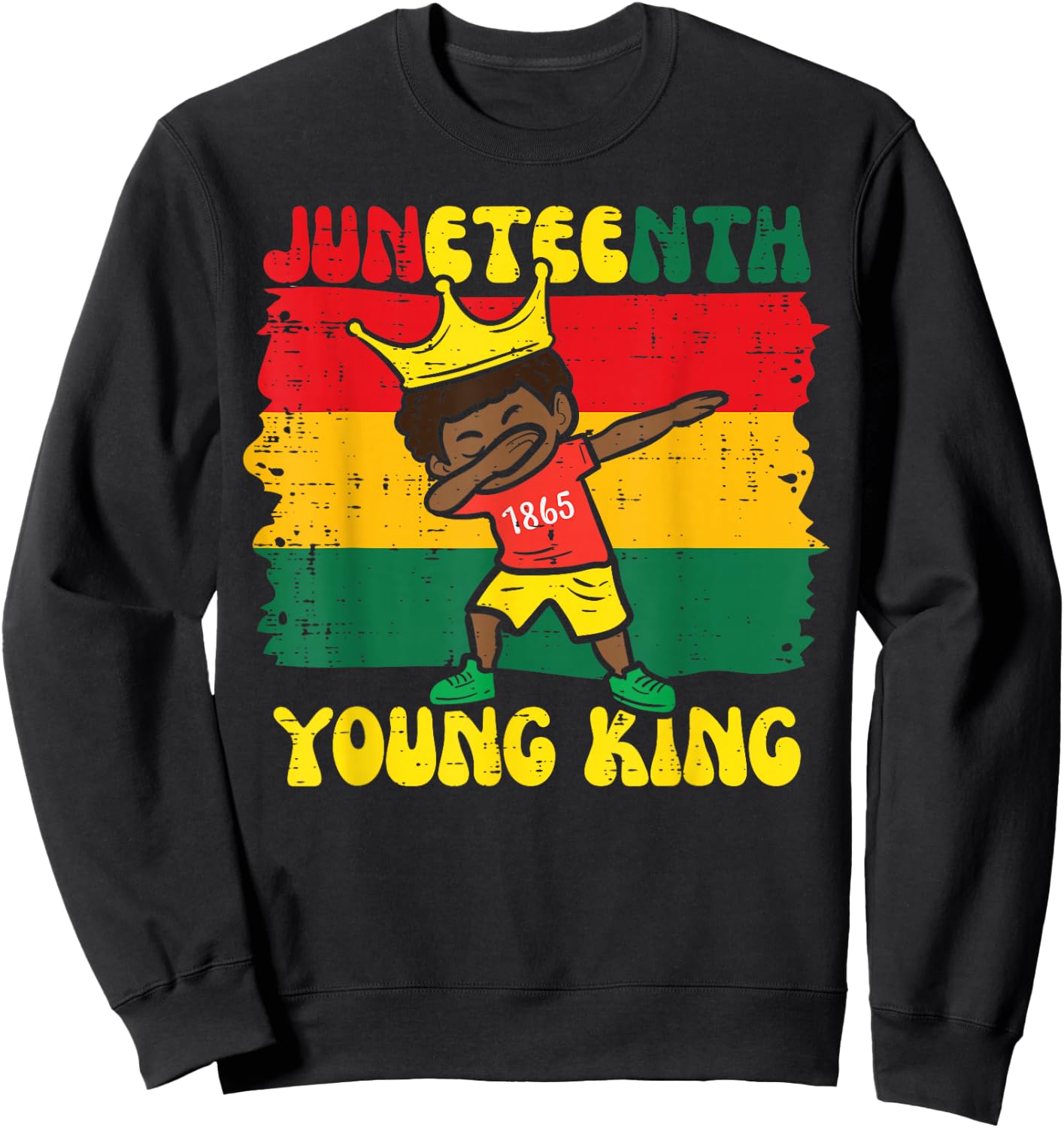 Juneteenth Young King Dab 1865 African Toddler Boys Kids Sweatshirt - Sweatshirt | Black