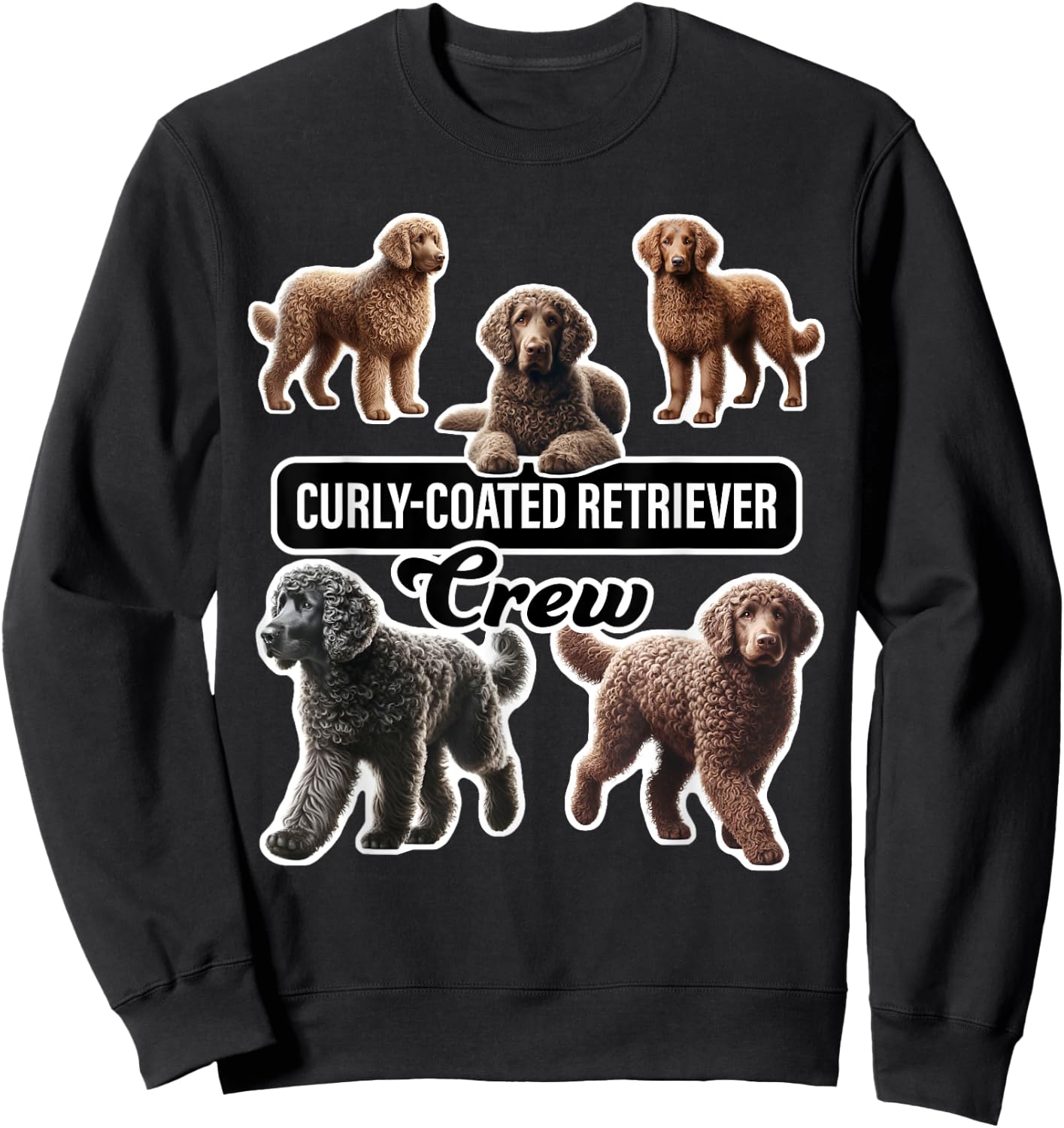 Curly-Coated Retriever Crew Sweatshirt - Sweatshirt | Black