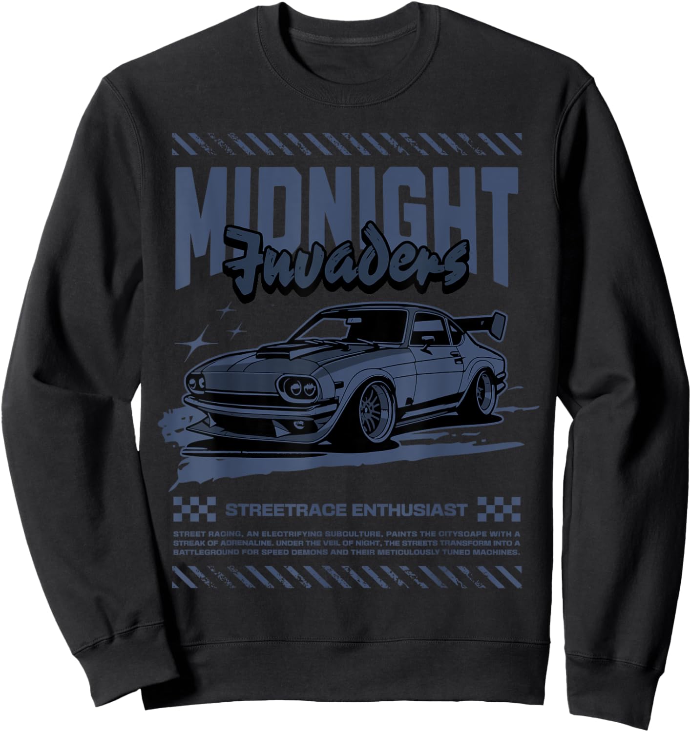 Midnight Invaders Low Diffused Blue 11s Matching Men Women Sweatshirt - Sweatshirt | Black