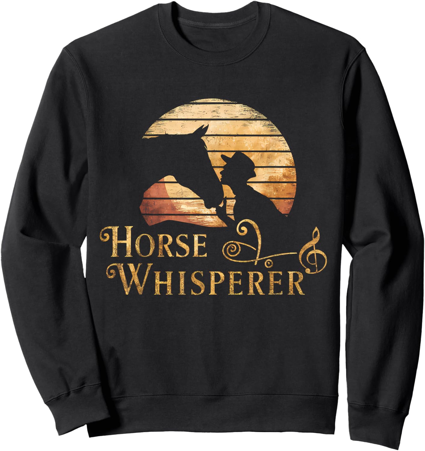 Vintage Horse Whisperer Retro Sunset Design Sweatshirt - Sweatshirt | Black