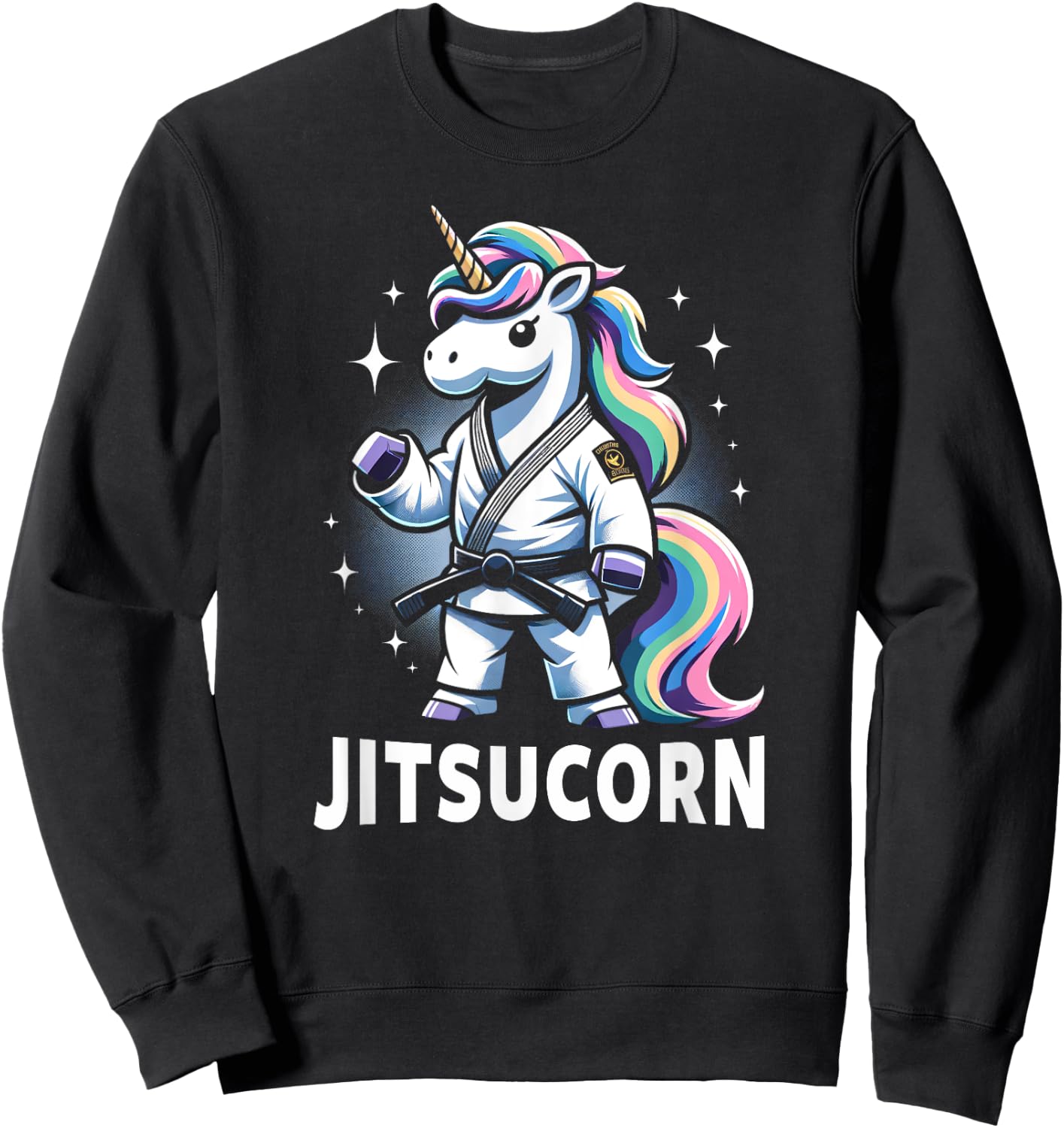 Funny Self Defense BJJ Shirt Cute Unicorn Jiu Jitsu Sweatshirt - Sweatshirt | Black