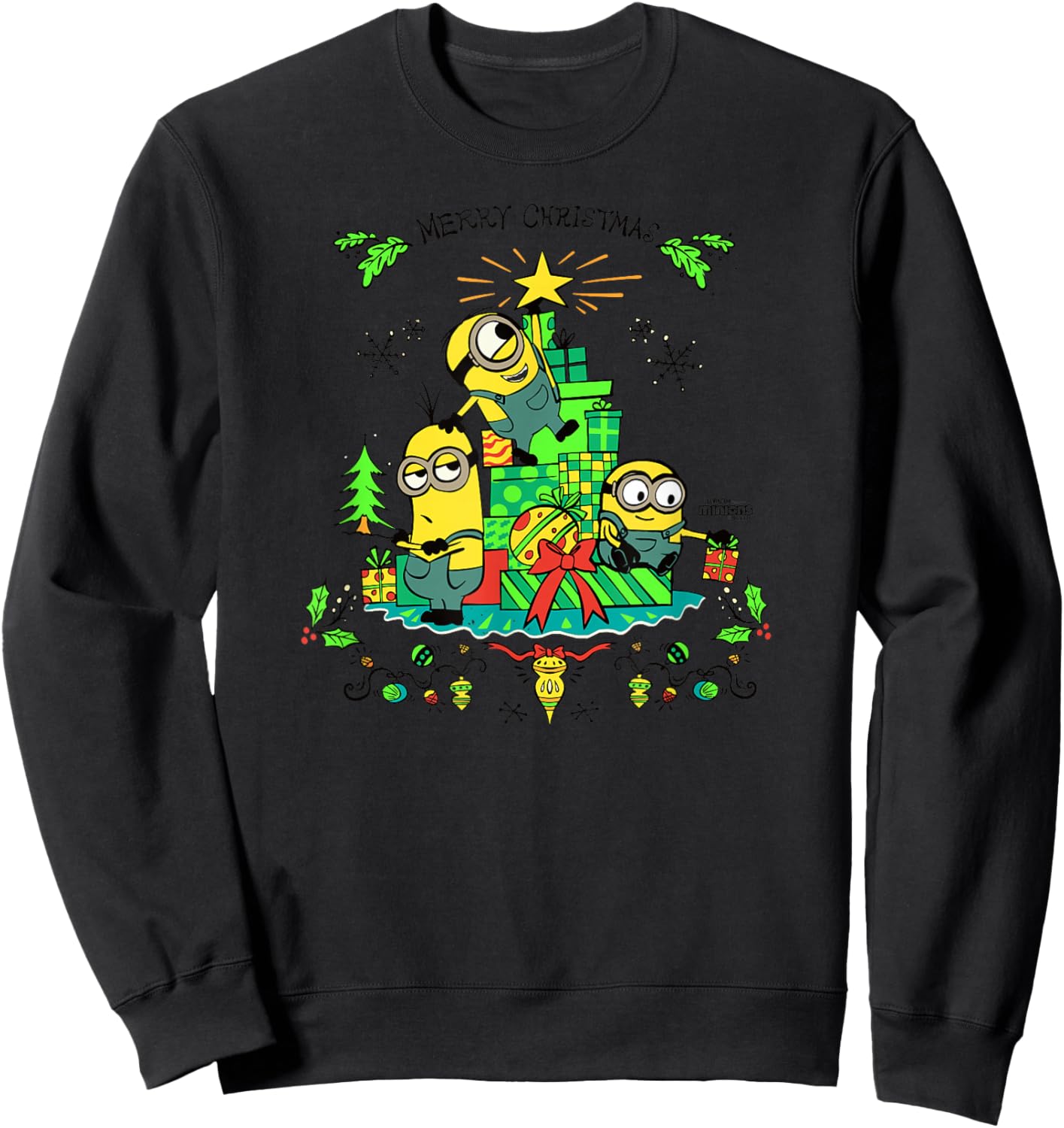 Minions Merry Christmas Sweatshirt - Sweatshirt | Black