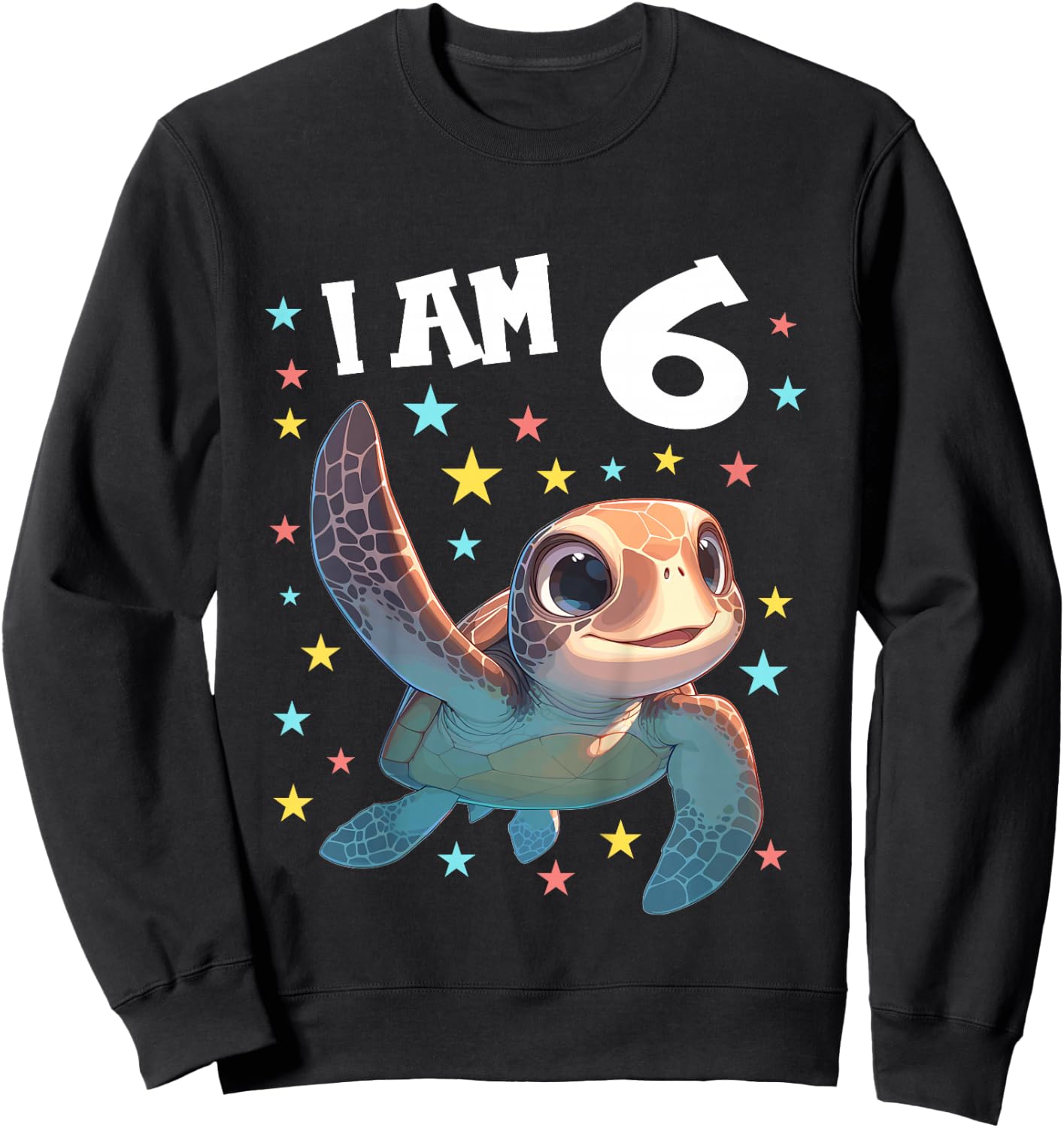 6 Years old 6 birthday Sea Turtles Boy Girl Sea Turtle Sweatshirt - Sweatshirt | Black
