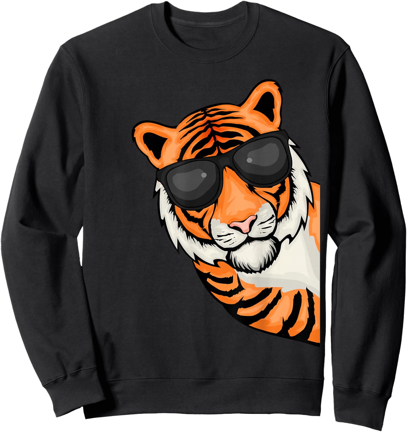 Tiger Lover Tiger Men's Wildcat Tiger for Children Sweatshirt - Sweatshirt | Black
