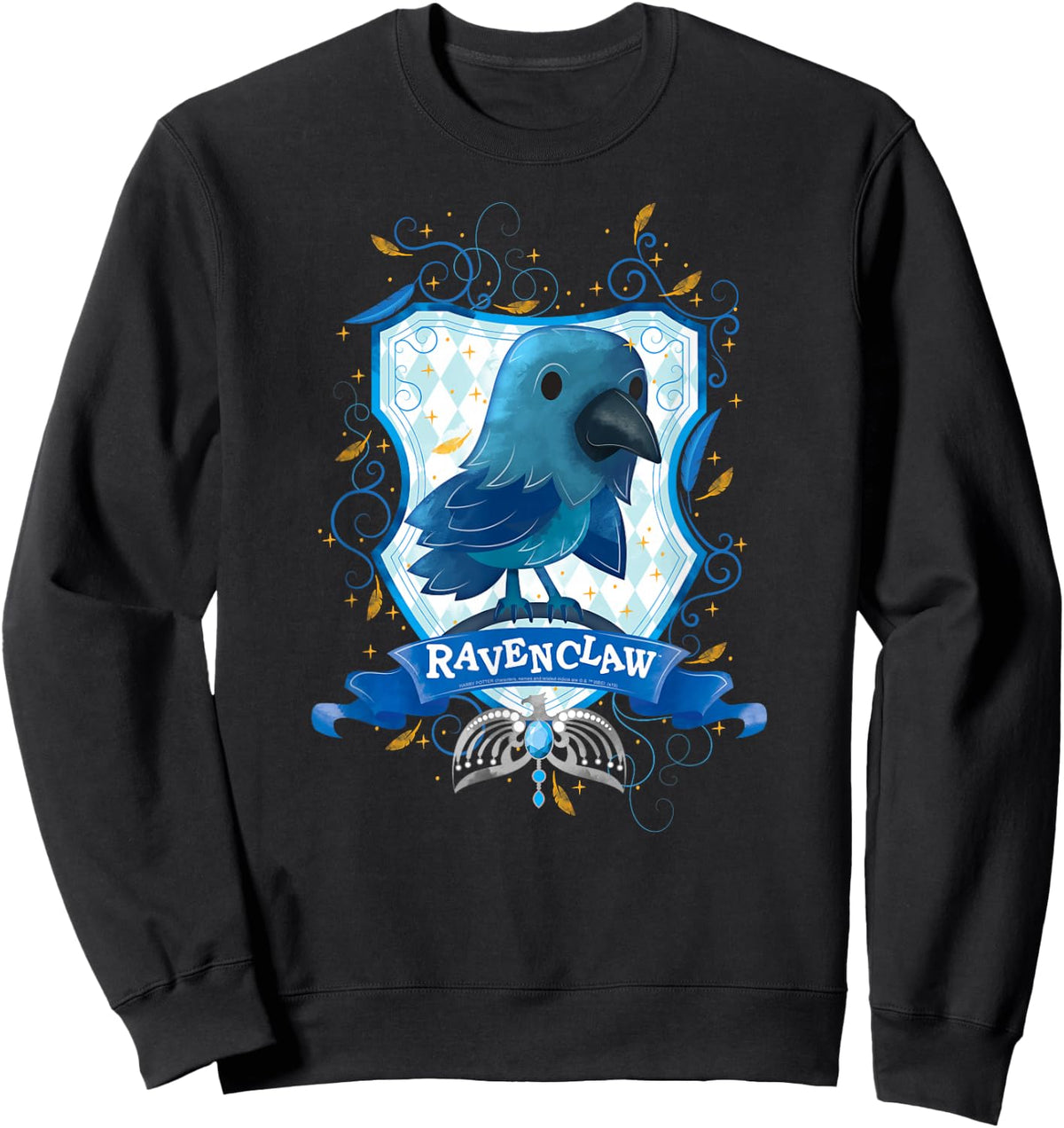 Harry Potter Watercolor Ravenclaw Crest Sweatshirt - Sweatshirt | Black