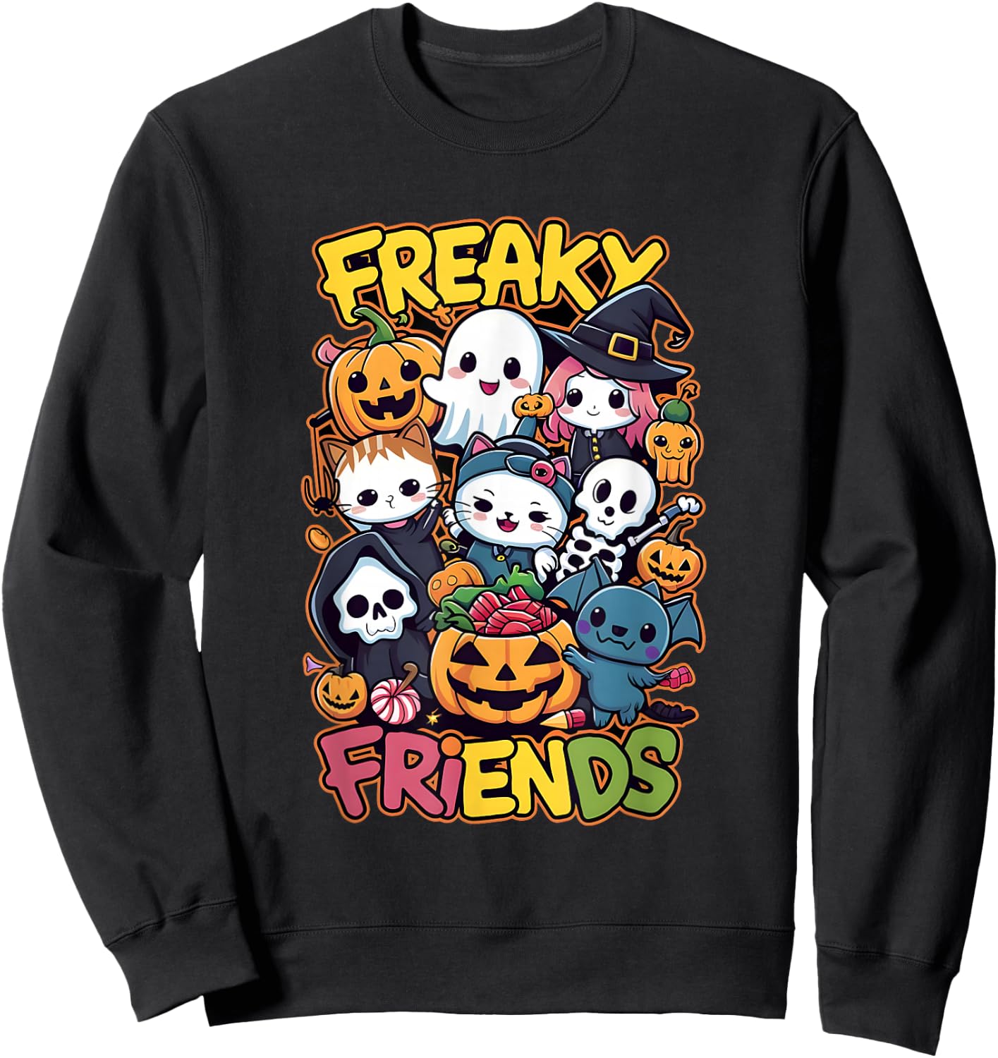Freaky Friends for Children and Adults Sweatshirt - Sweatshirt | Black