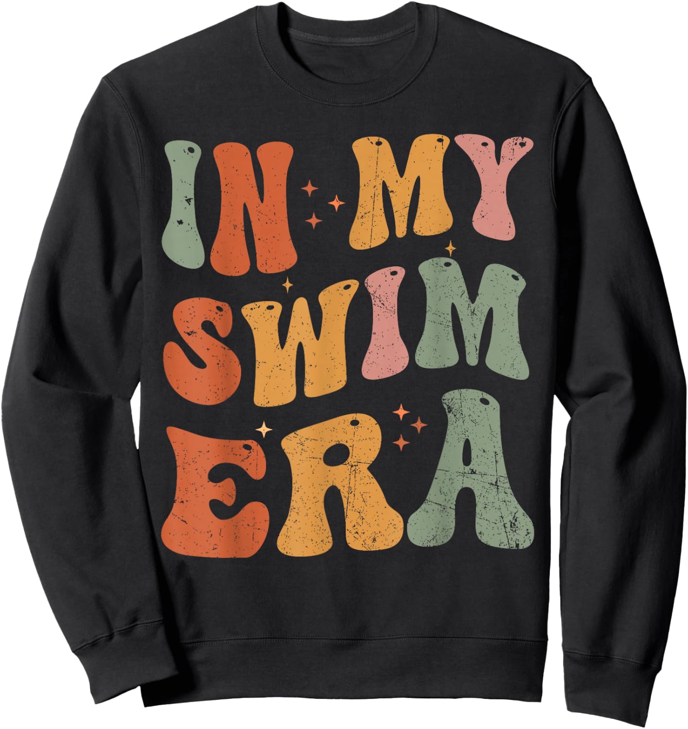 Retro In My Swim Era Swimming Swimmers Women Men Kids Sweatshirt - Sweatshirt | Black