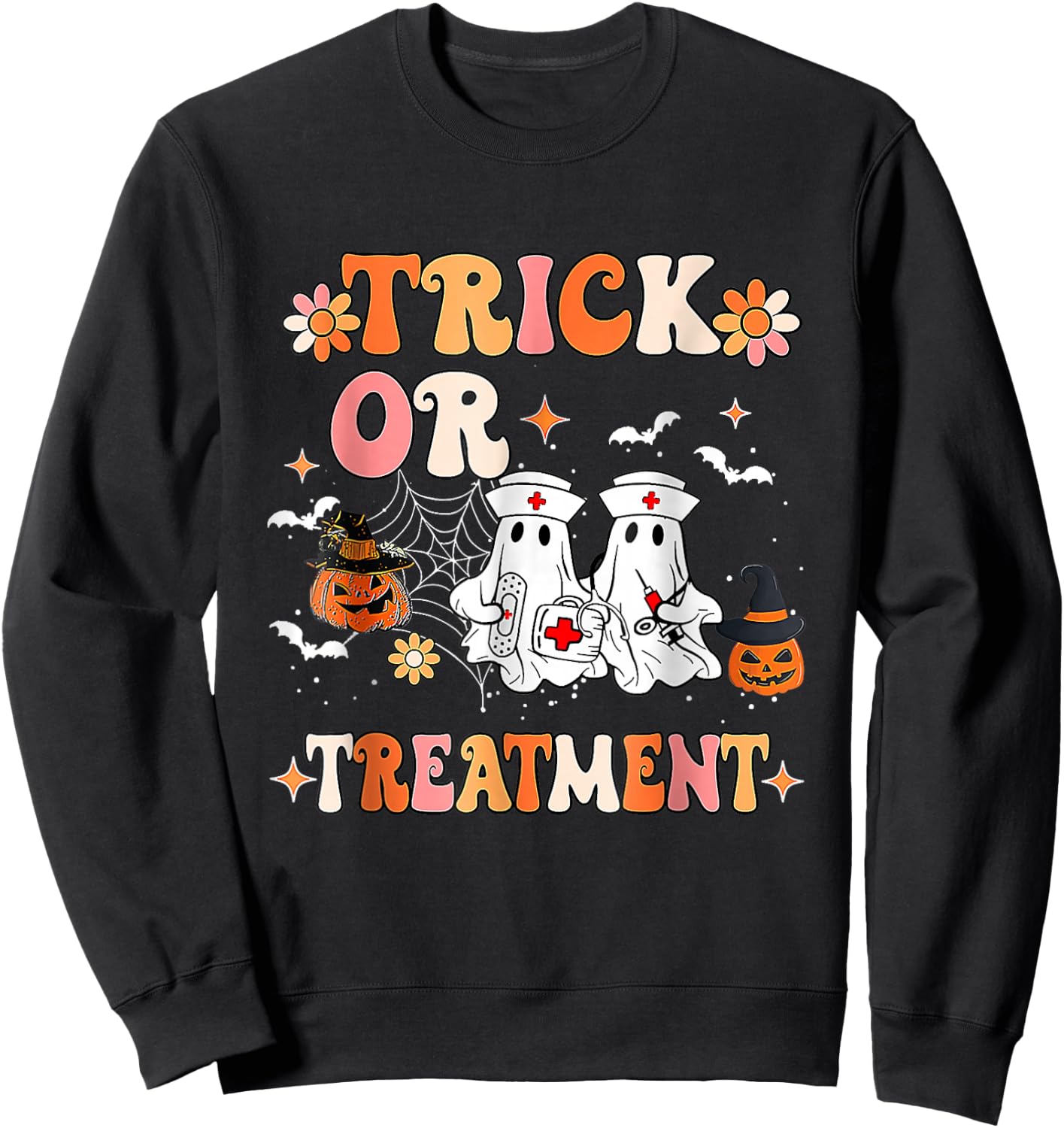 Trick Or Treatment Halloween Radiation Oncology Rad Therapy Sweatshirt - Sweatshirt | Black