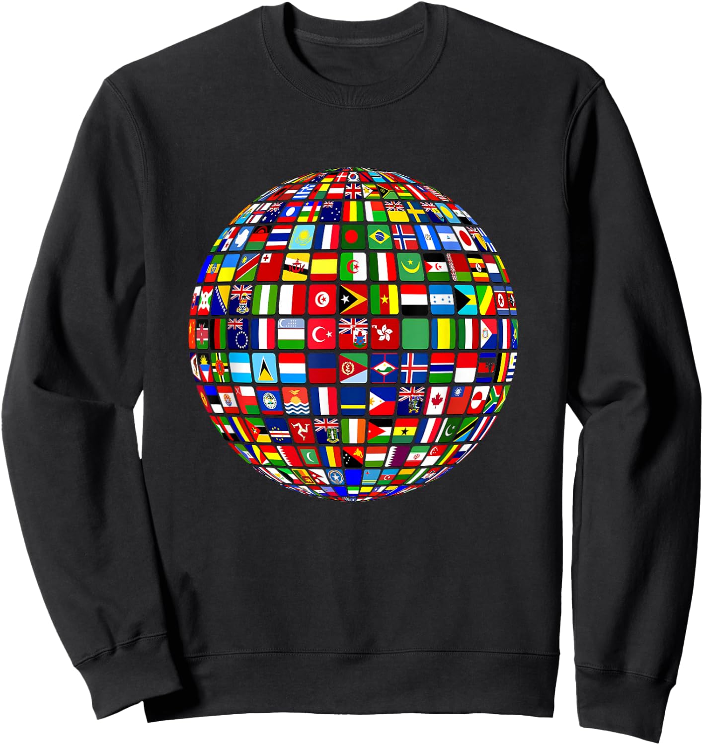 International world flags and world map for children Sweatshirt - Sweatshirt | Black