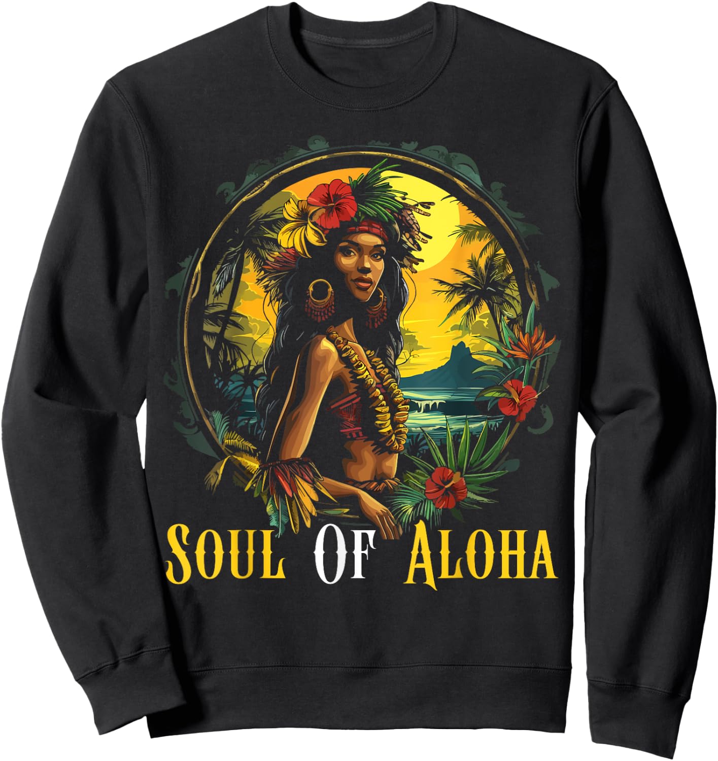 Kanaka Maoli Women Native Hawaiian Islands Hawaii Flag Sweatshirt - Sweatshirt | Black