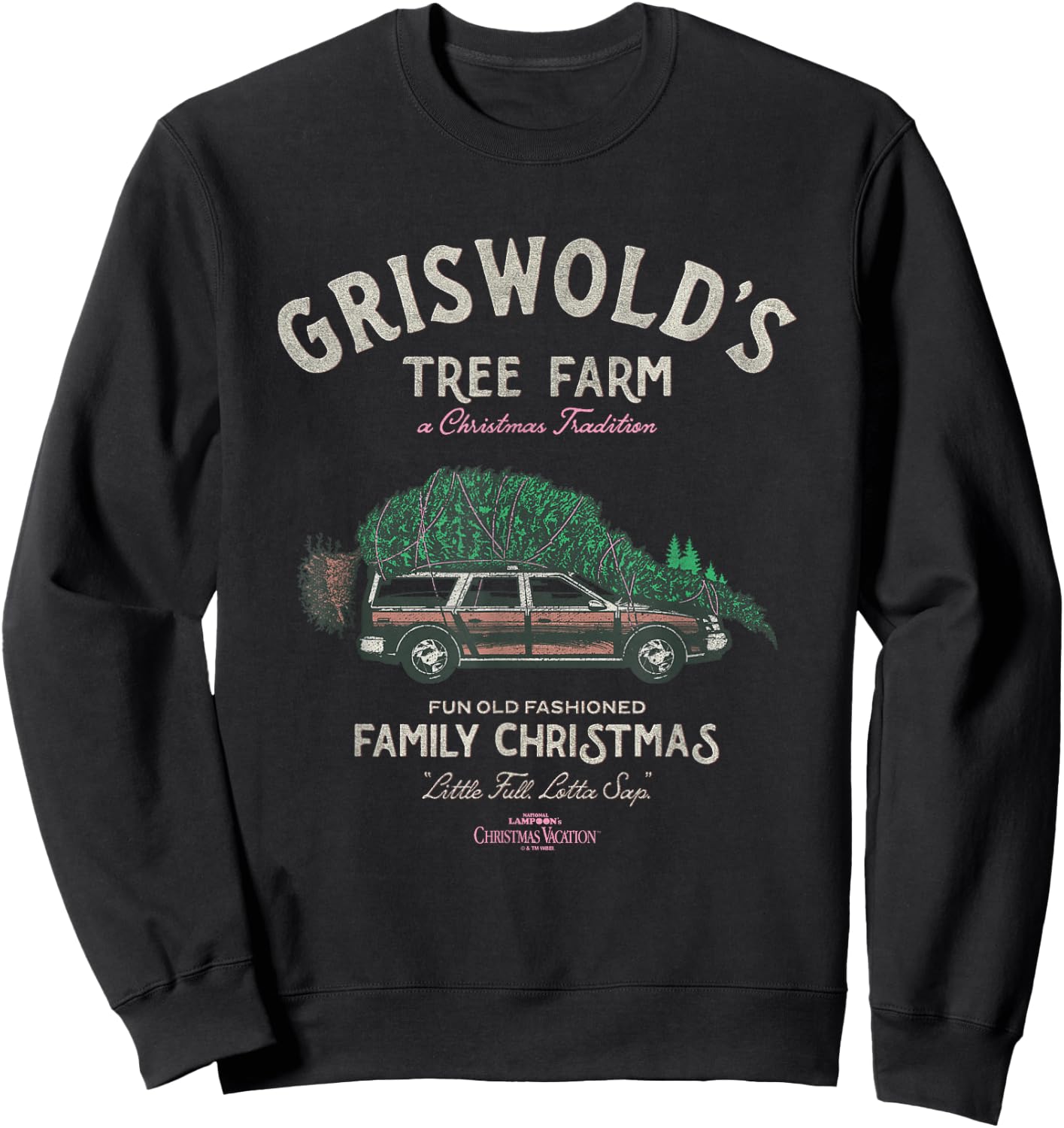 National Lampoon's Christmas Vacation - -Adults, Black, Small, Short Sleeve, , Classic Fit, Blended Fabric Sweatshirt - Sweatshirt | Black