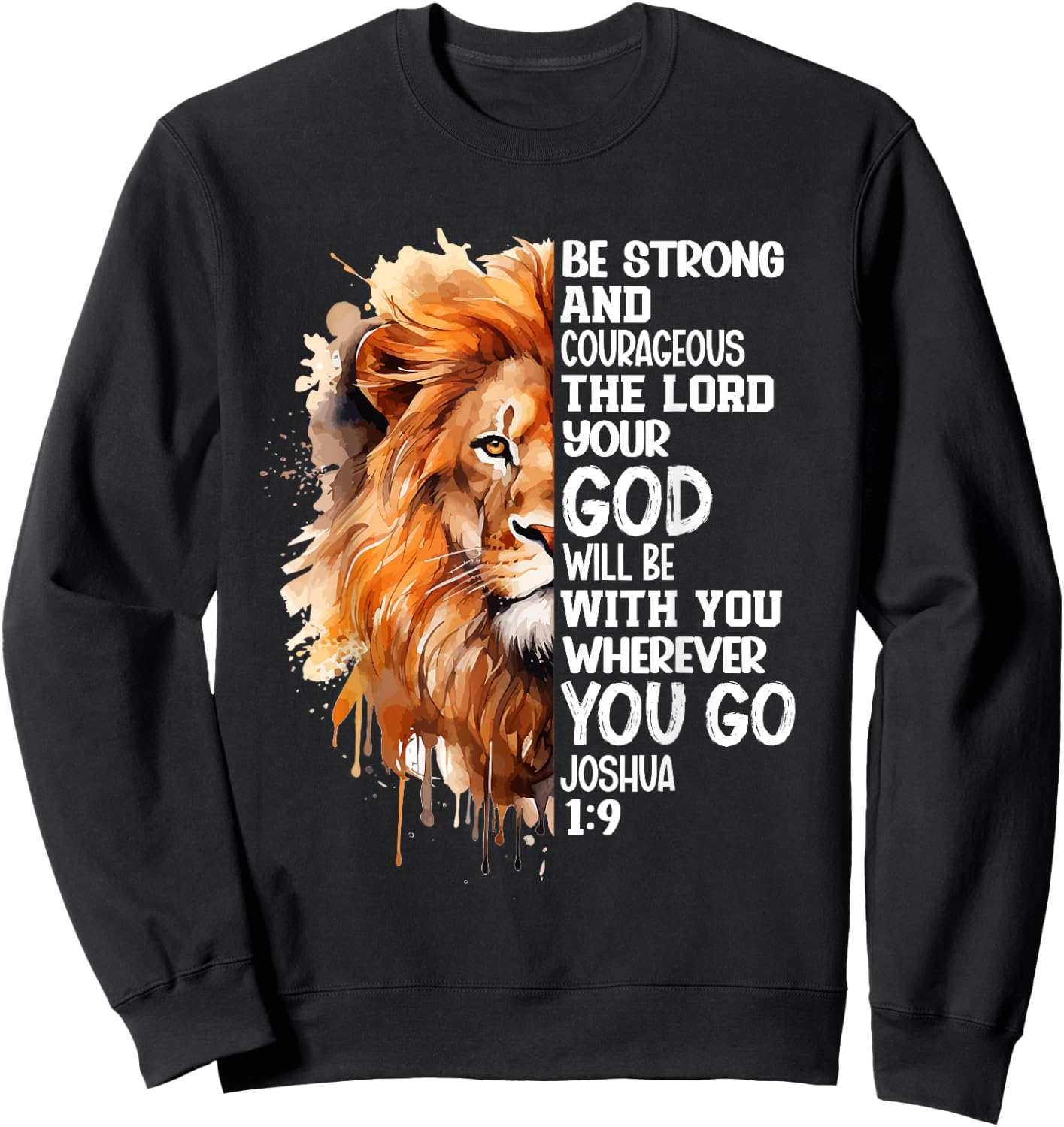 Christian Bible Verse Lion Of Judah Jesus God Sweatshirt - Sweatshirt | Black