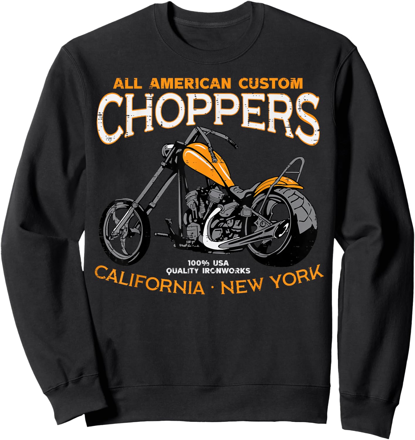 Biker All American Custom Choppers Motorcycle Men Women Kids Sweatshirt - Sweatshirt | Black