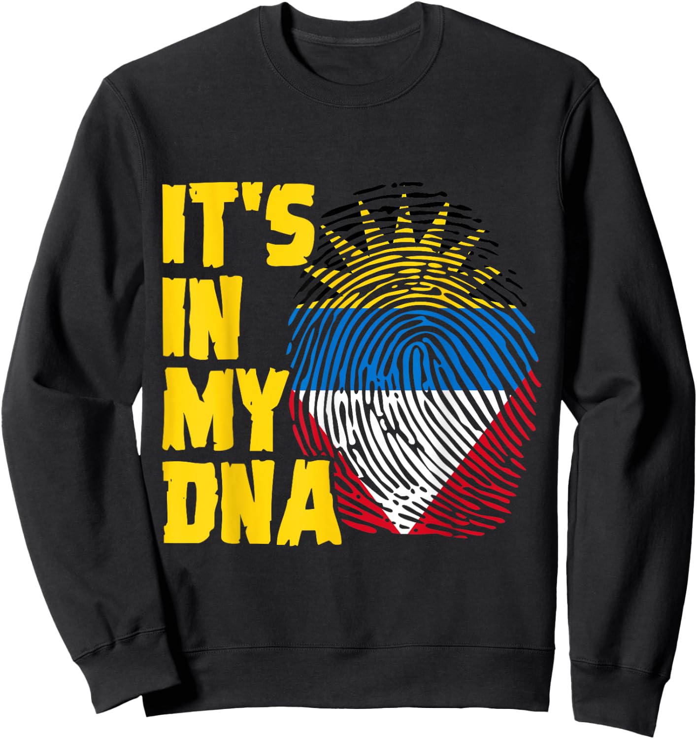 Antigua And Barbuda DNA Roots Antiguan Barbudan Flag Sweatshirt - Sweatshirt | Black