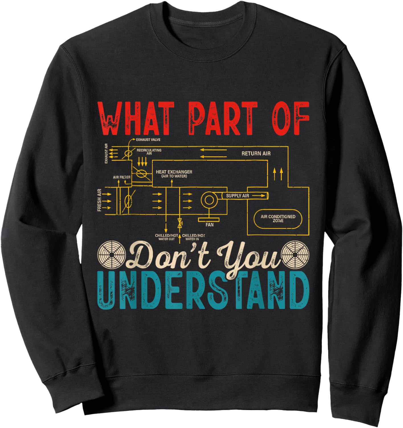 HVAC Technician What Part Of Vintage Don't You Understand Sweatshirt - Sweatshirt | Black
