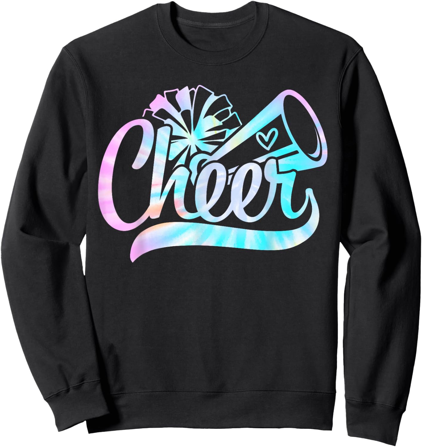 Tie Dye Cheer Cheerleading for Cheerleader Squad Girl BFF Sweatshirt - Sweatshirt | Black