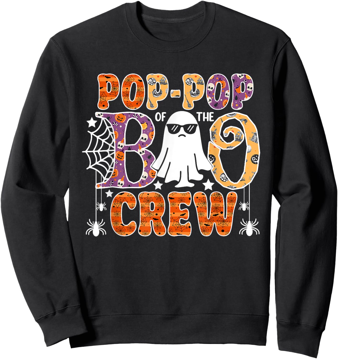 Pop-Pop Of The Boo Crew Funny Halloween Family Matching Sweatshirt - Sweatshirt | Black
