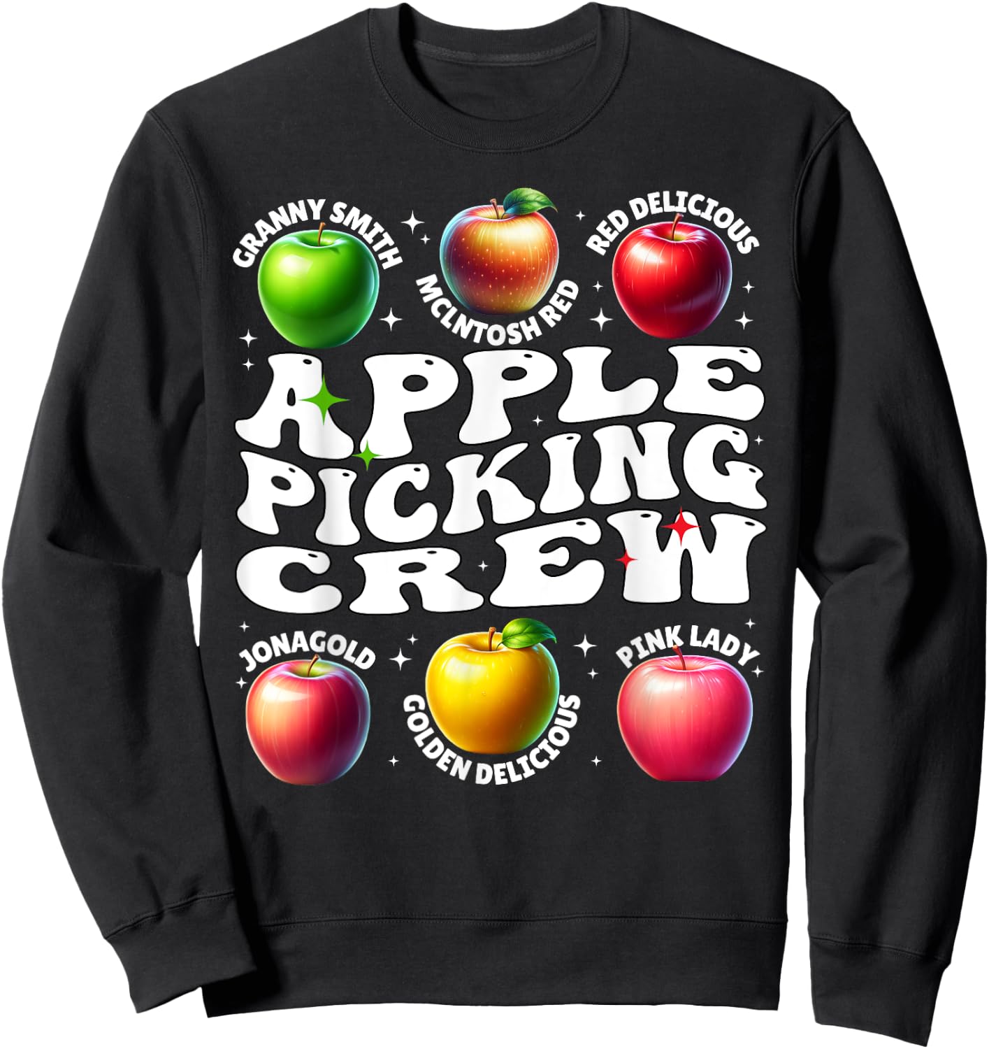Apple Picking Crew Harvest Season Fall Vibes and Orchard Fun Sweatshirt - Sweatshirt | Black