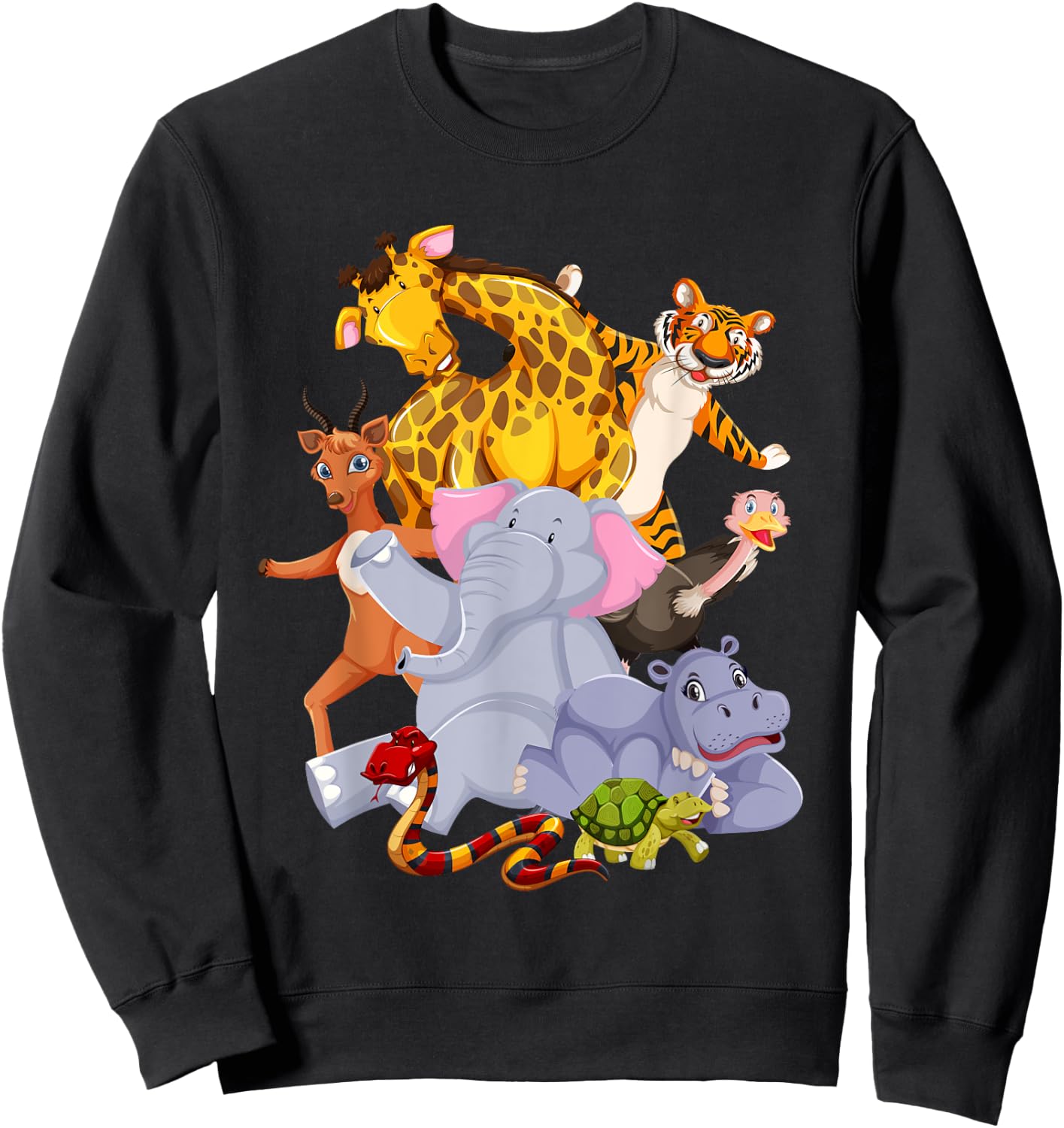 Zoo Animals Wildlife Birthday Party Zoo Day Sweatshirt - Sweatshirt | Black