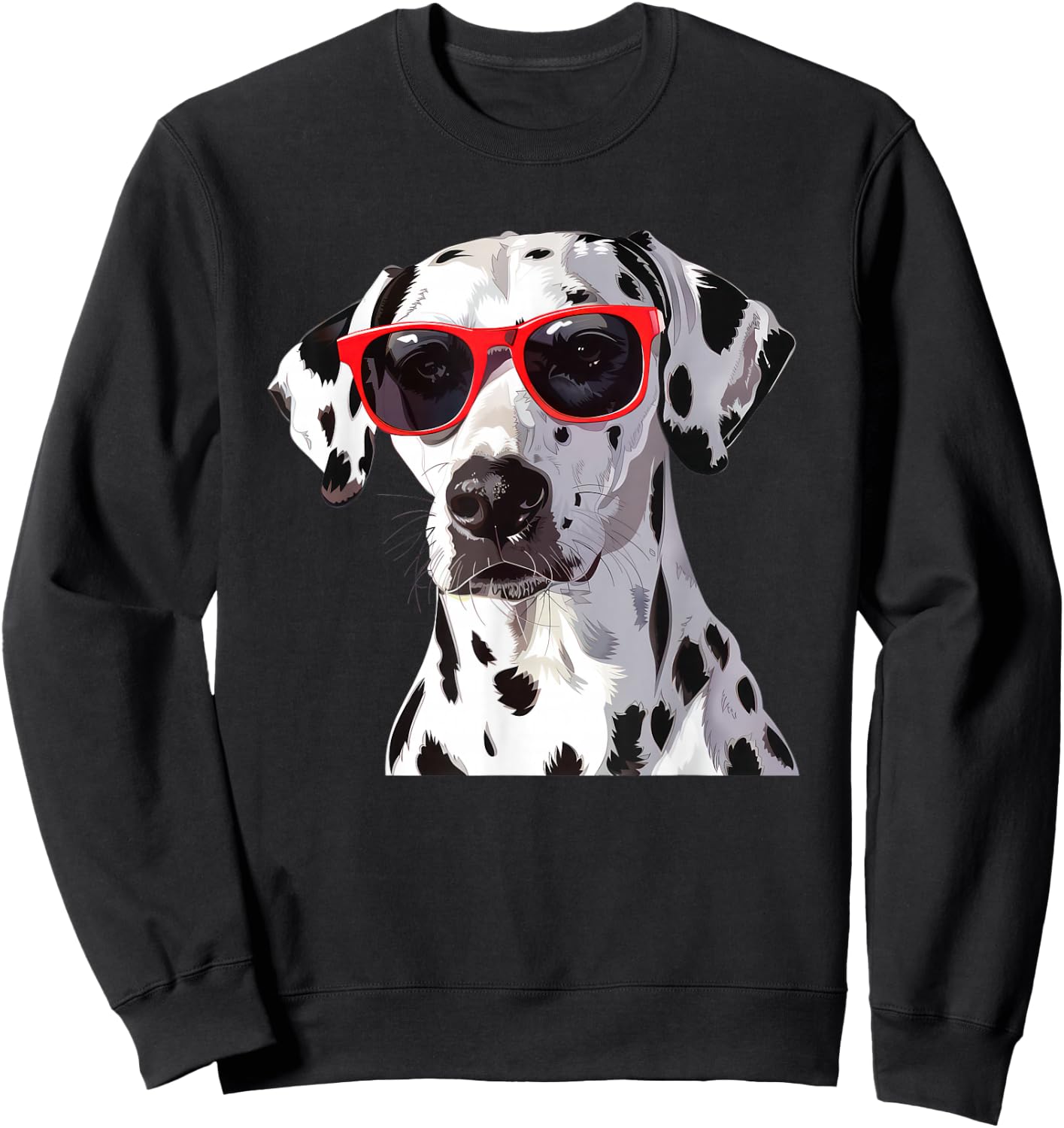 Ödalmatiandog Dalmatian Dog Sunglasses , Small, Black Sweatshirt - Sweatshirt | Black