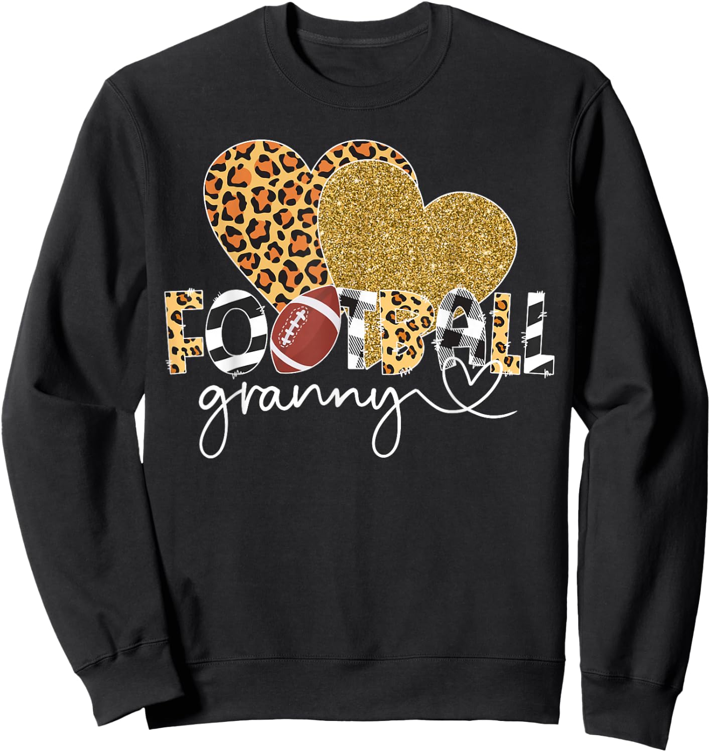 Football Granny Heart Grandma Granny Of A Football Player Sweatshirt - Sweatshirt | Black