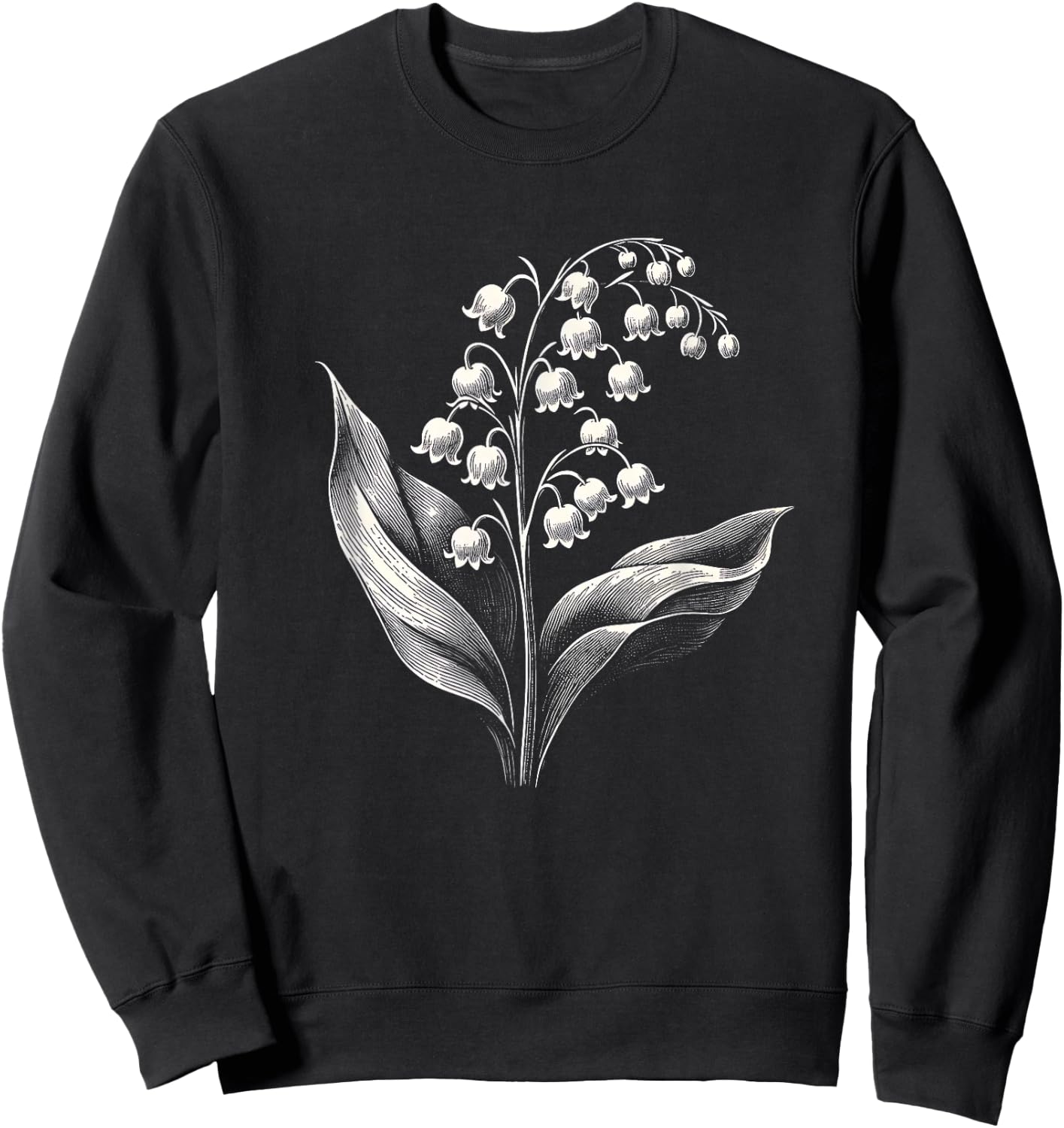 Lily Of The Valley Spring Flower Art Design Sweatshirt - Sweatshirt | Black