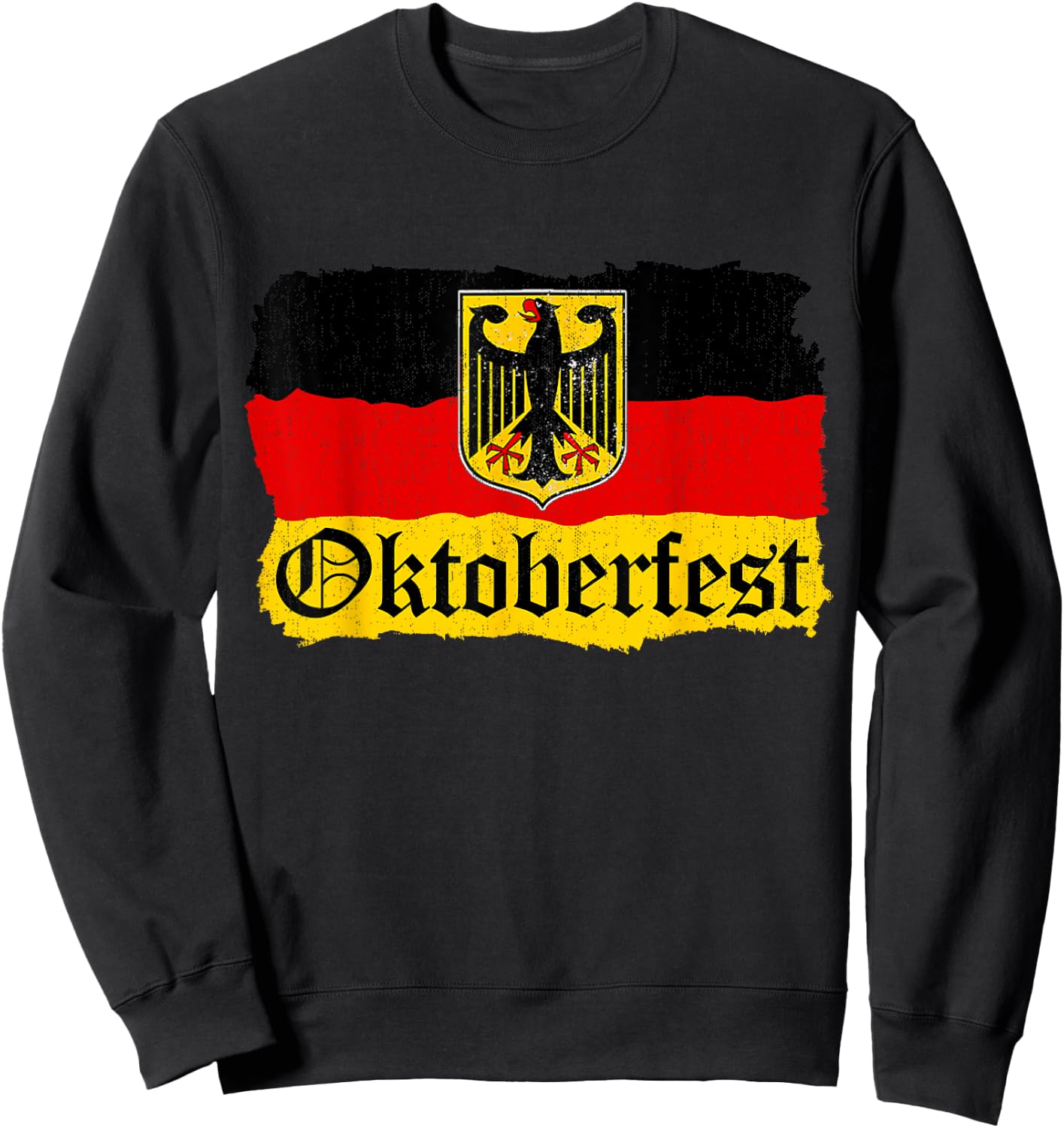 Oktoberfest German Beer Men Women Vintage German Flag Sweatshirt - Sweatshirt | Black